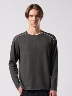 【予約品 4月19日(日) 18時締切】back boa cut-off crew / バックボア カットオフ クルーネック/ チャコール