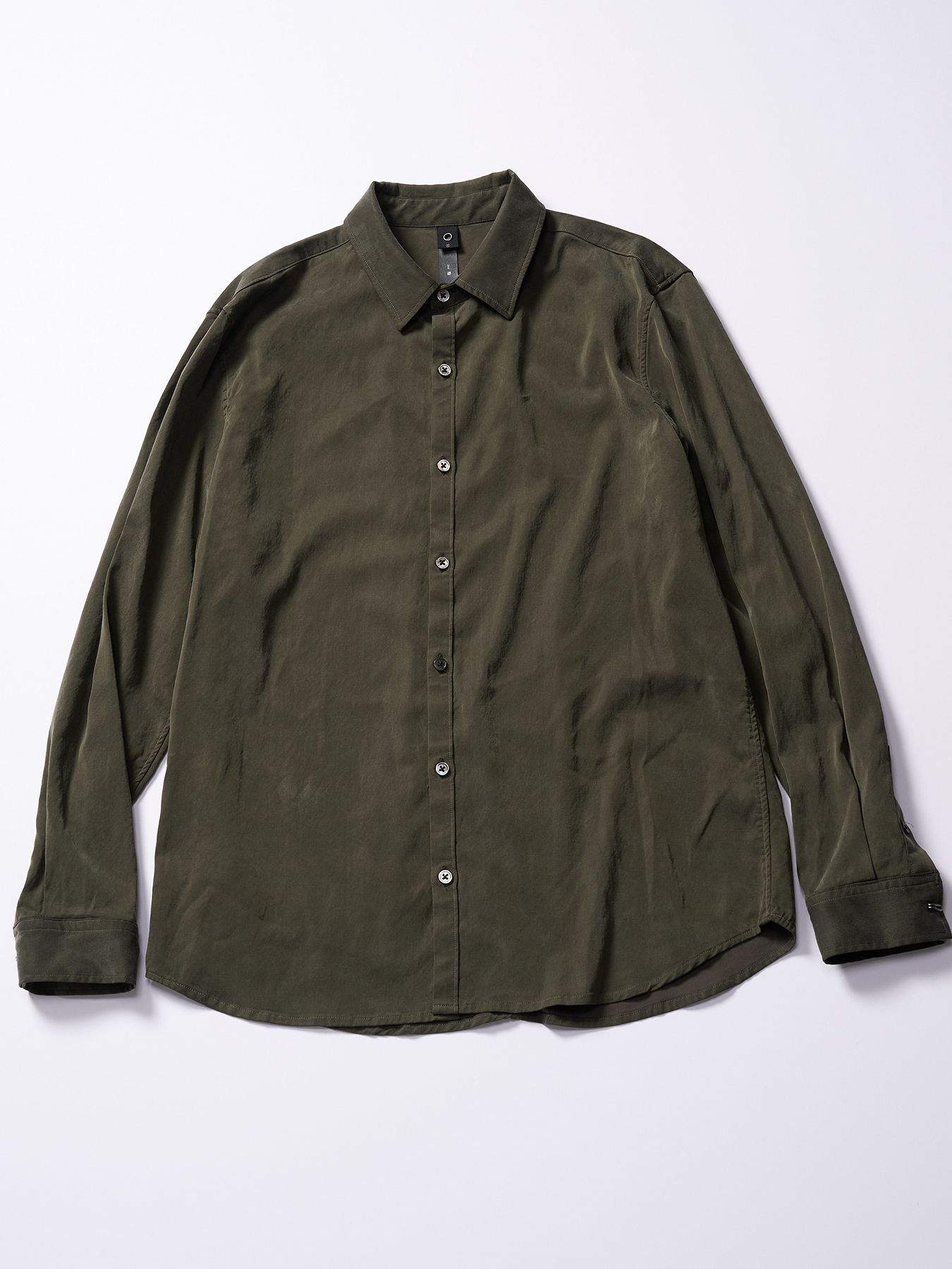 【予約品 4月19日(日) 18時締切】cupuro fibril dress shirt / キュプラフィブリル ドレスシャツ / フェードカーキ