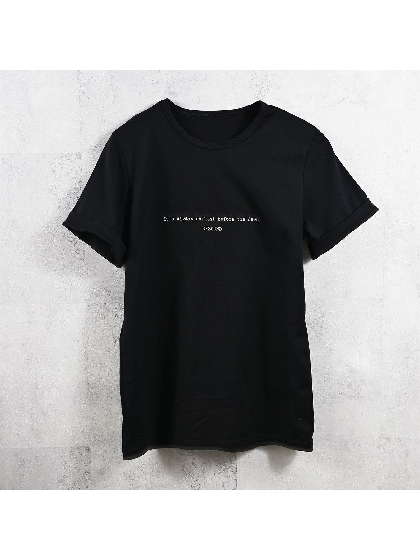 GIZA DAWN ROLL UP TEE / ギザドーンロールアップTシャツ / ブラック