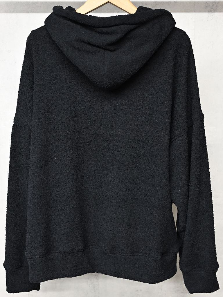 《予約11月17日19時締め》 MOLE YARN PILE zip loose hoodie / ジップフーディブ / ブラック