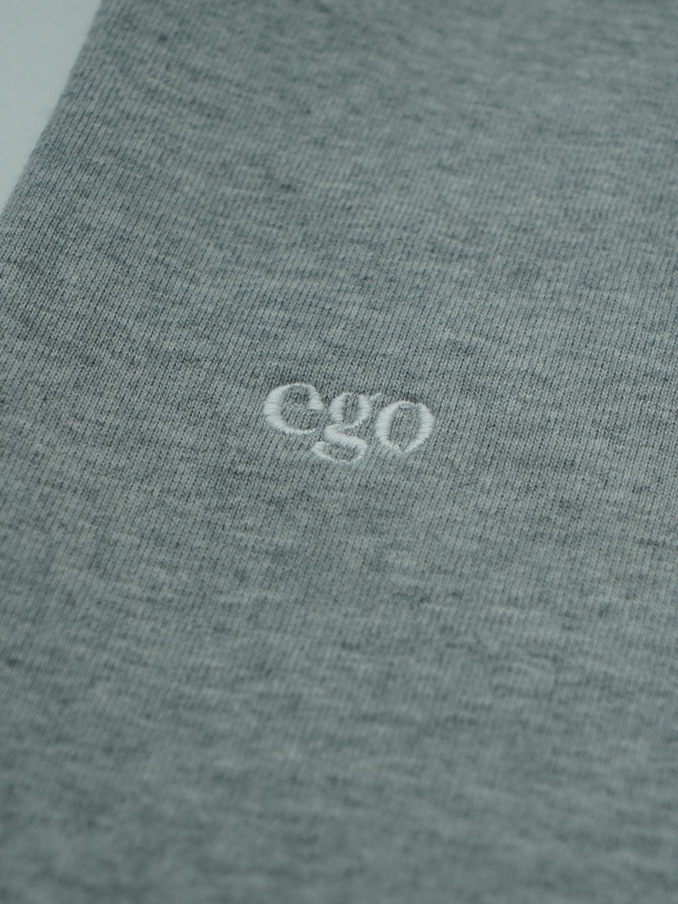 【予約品 2月1日(日) 締切】HEAVYJERSE spiky / ロゴ刺繍 Tシャツ / 杢グレー×ホワイト