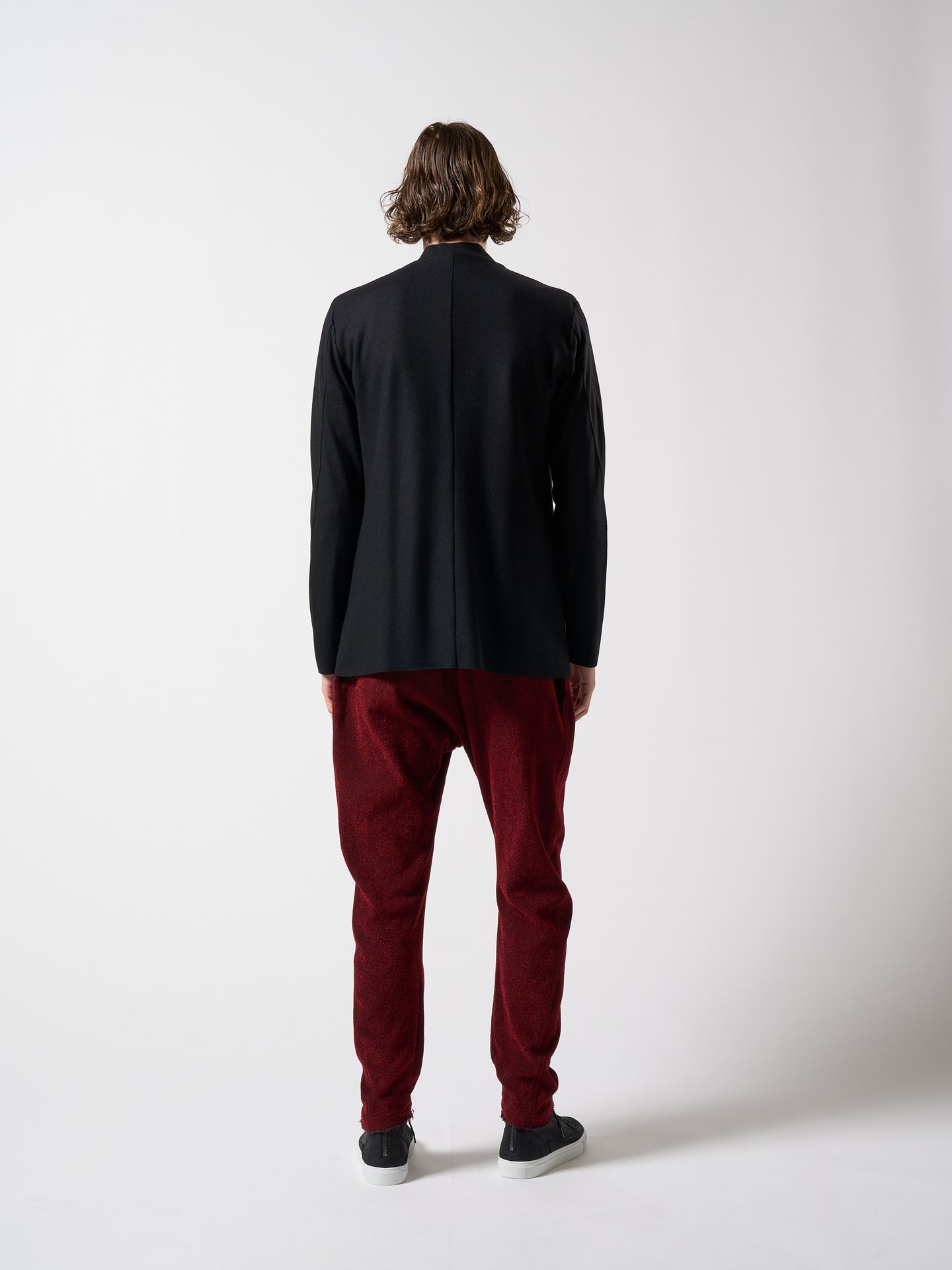 【予約品】 2-ply hook cardigan / ミドルカーディガン / ブラック