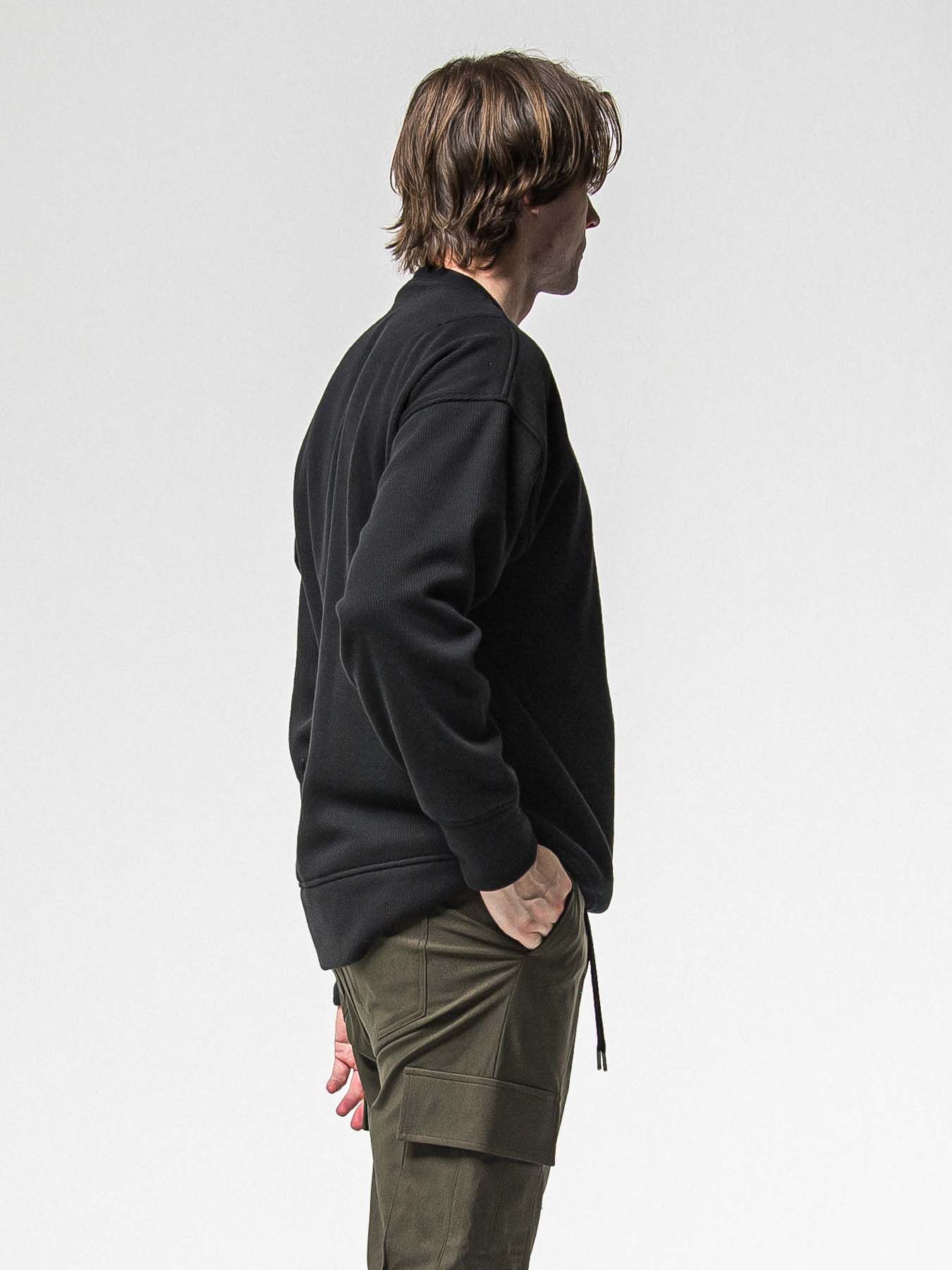 【予約品 8月31日(日) 締切】VELOURS FLEECE THERMAL LOOSE TRAINER / ベロアフリース サーマル ルーズトレーナー / ブラック