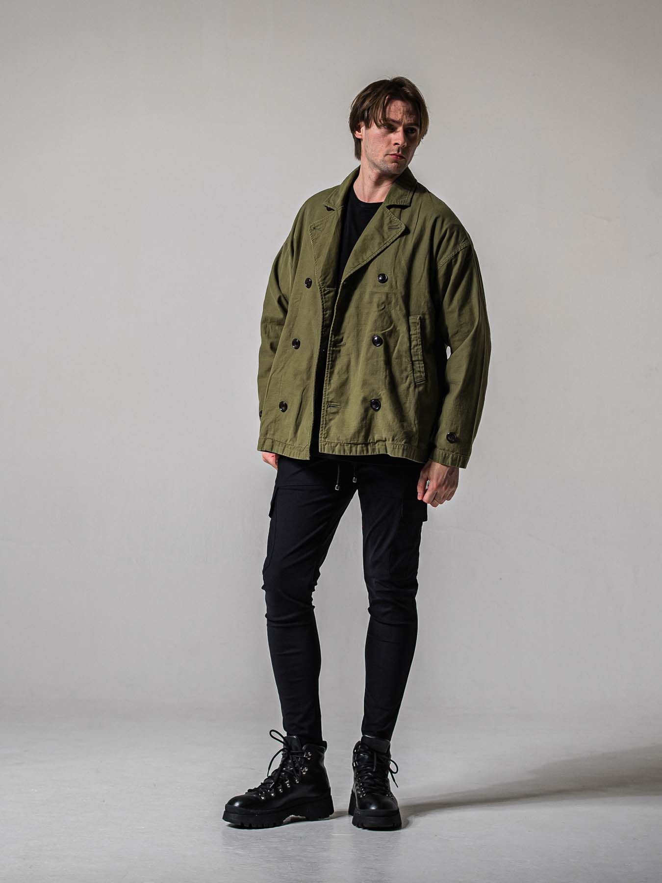 【予約品 11月16日(日) 締切】MV OVER PCOAT / オーバーサイズ ピーコートジャケット / カーキ