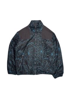【予約品 3月9日(月) 18:00 締切】SPIDER PRINT JKT / スパイダープリント フリース ジャケット / ブラック×ブルー
