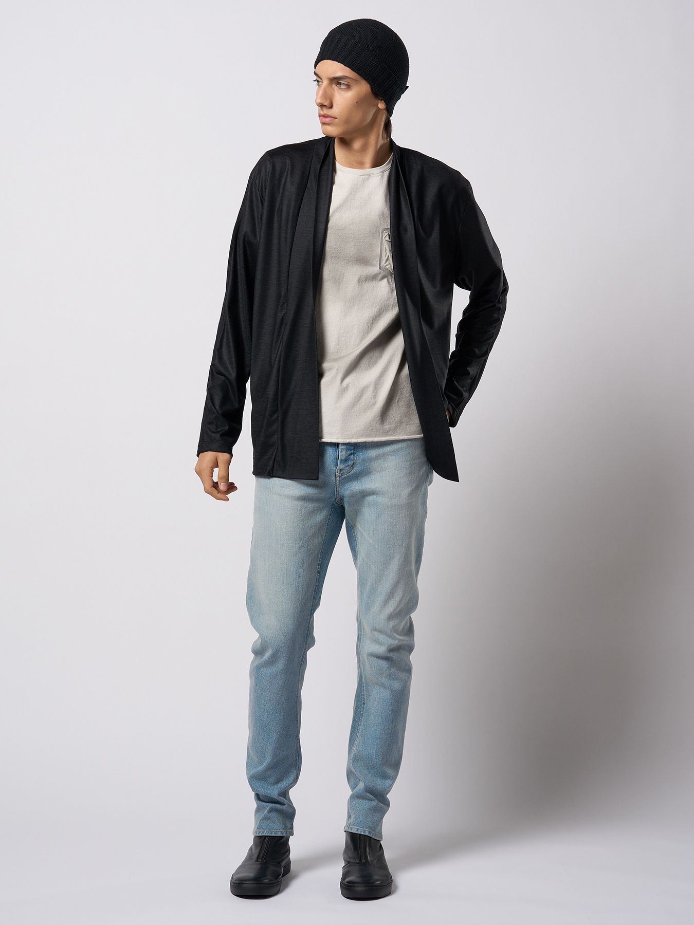 【予約品 9月23日(火) 締切】spray dye leather pocket-T / スプレーダイ レザーポケットTシャツ / グレージュ×シルバー