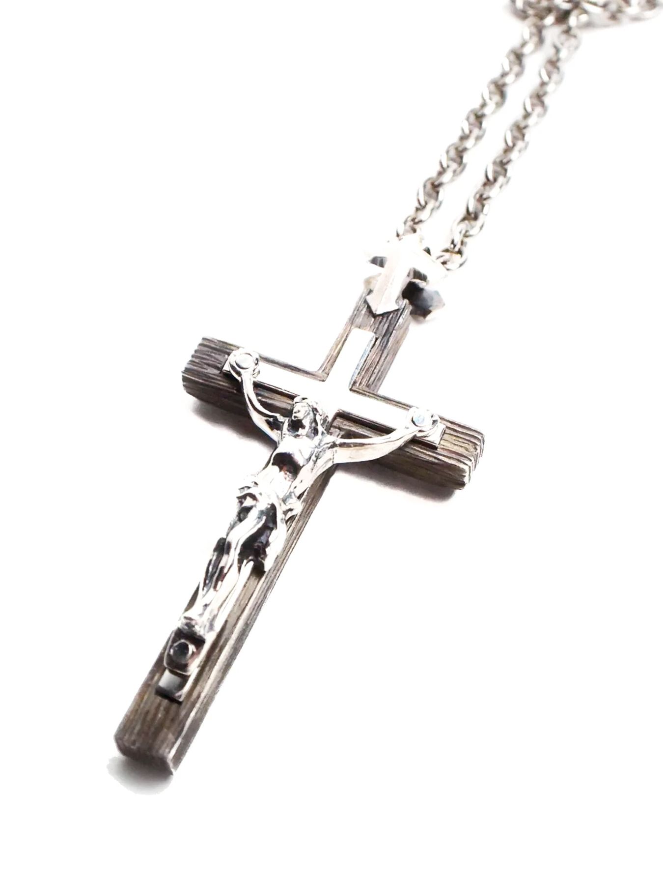 【予約品 10月12日(日) 締切】Silver925 TINY CROSS NECKLACE / タイニークロスネックレス（流木加工 / 鏡面磨き）