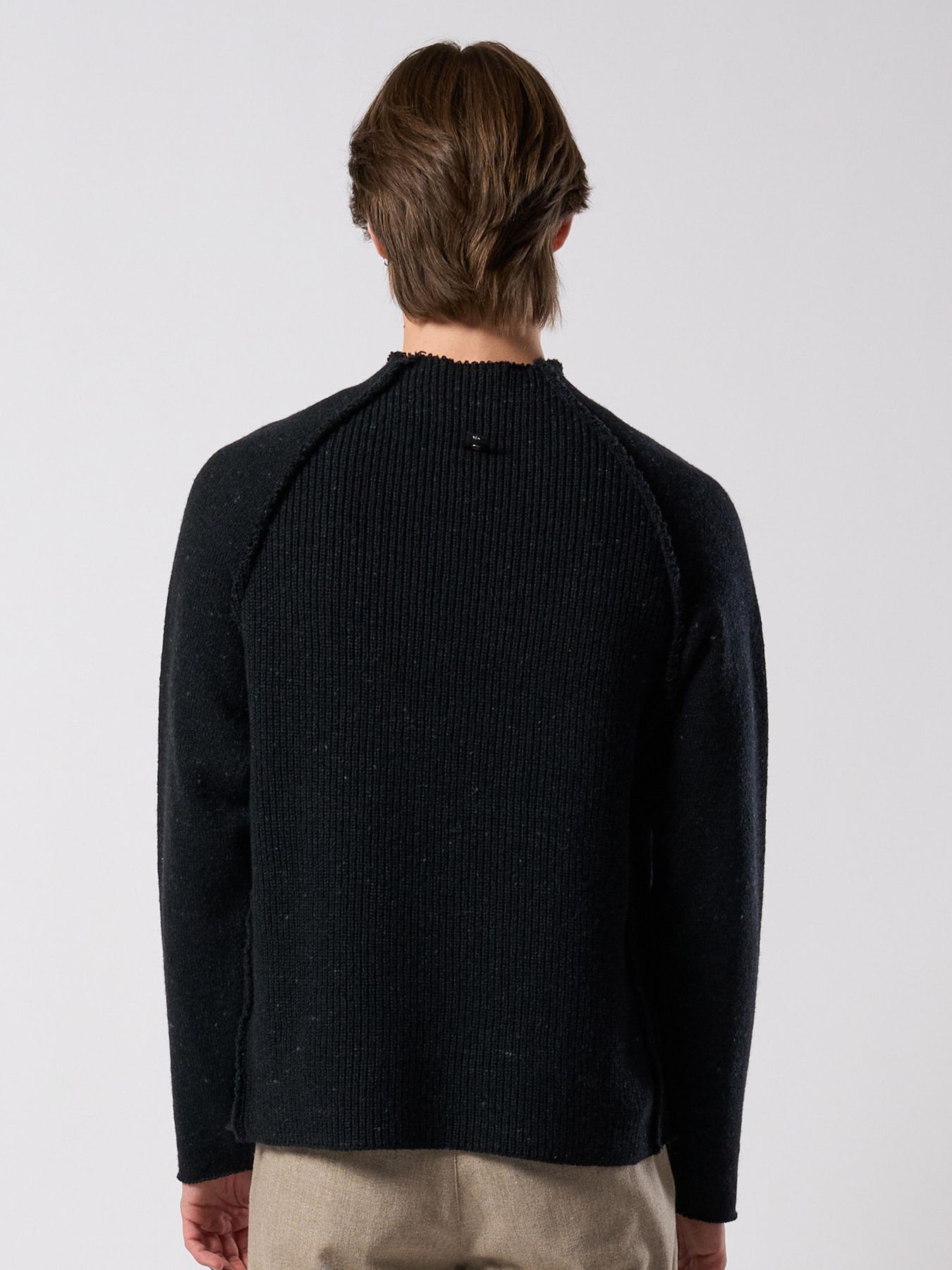 【予約品 4月19日(日) 18時締切】lomond×powder line high-neck knit / ライン ハイネックニット / ブラック