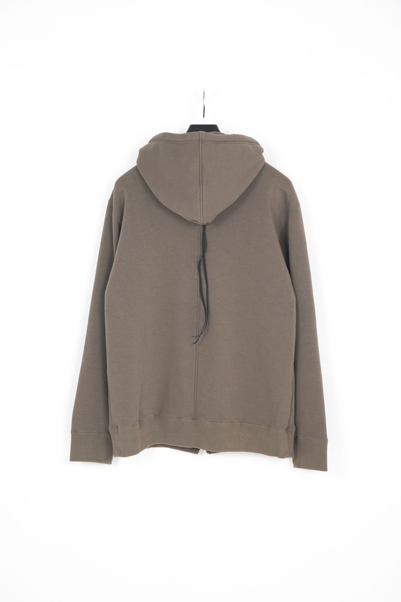 ストレッチコットンポリ ベロア加工ニット ジップアップ フーディー  / OLIVE 【STRUM】