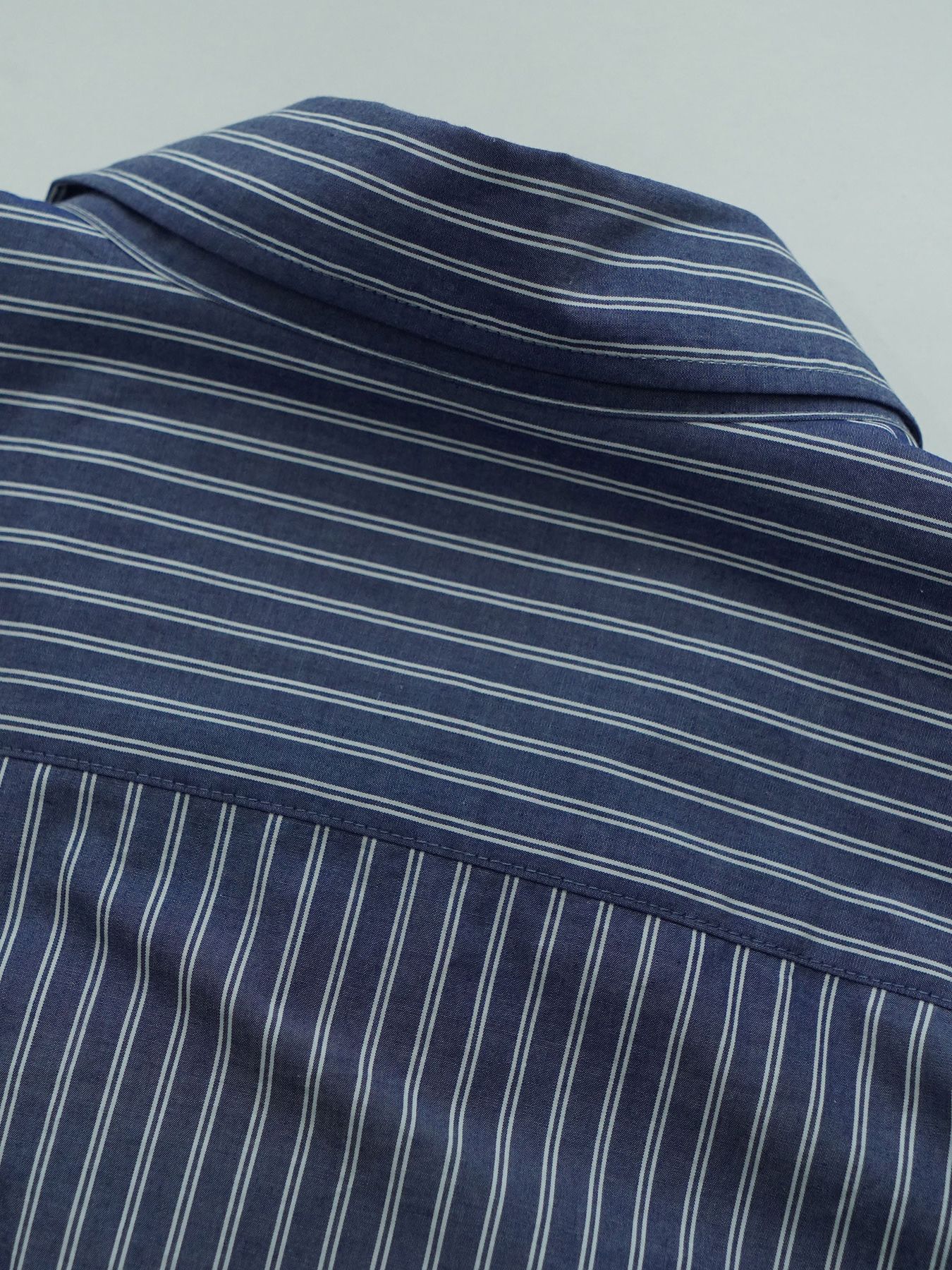 【予約品 10月26日(日) 締切】DOUBLESHIRT / レイヤード ストライプシャツ / NAVY.st