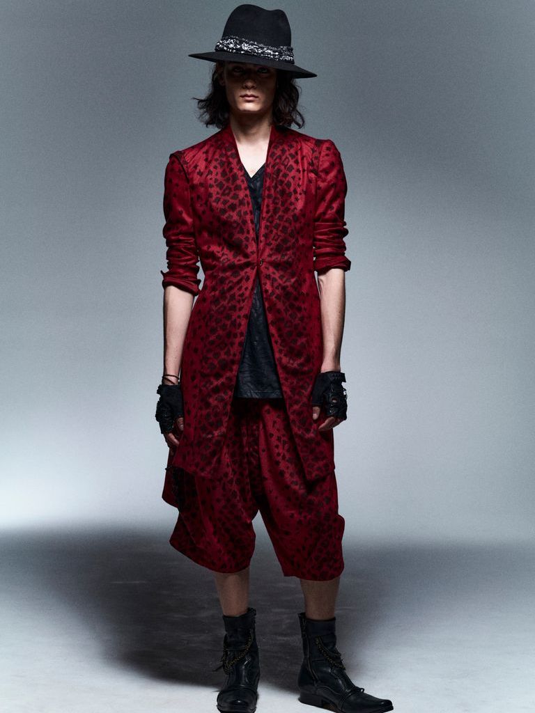 コラボ Collarless Flare Jacket / RedLeopard【BLACK HONEY CHILI COOKIE × kiryuyrik】
