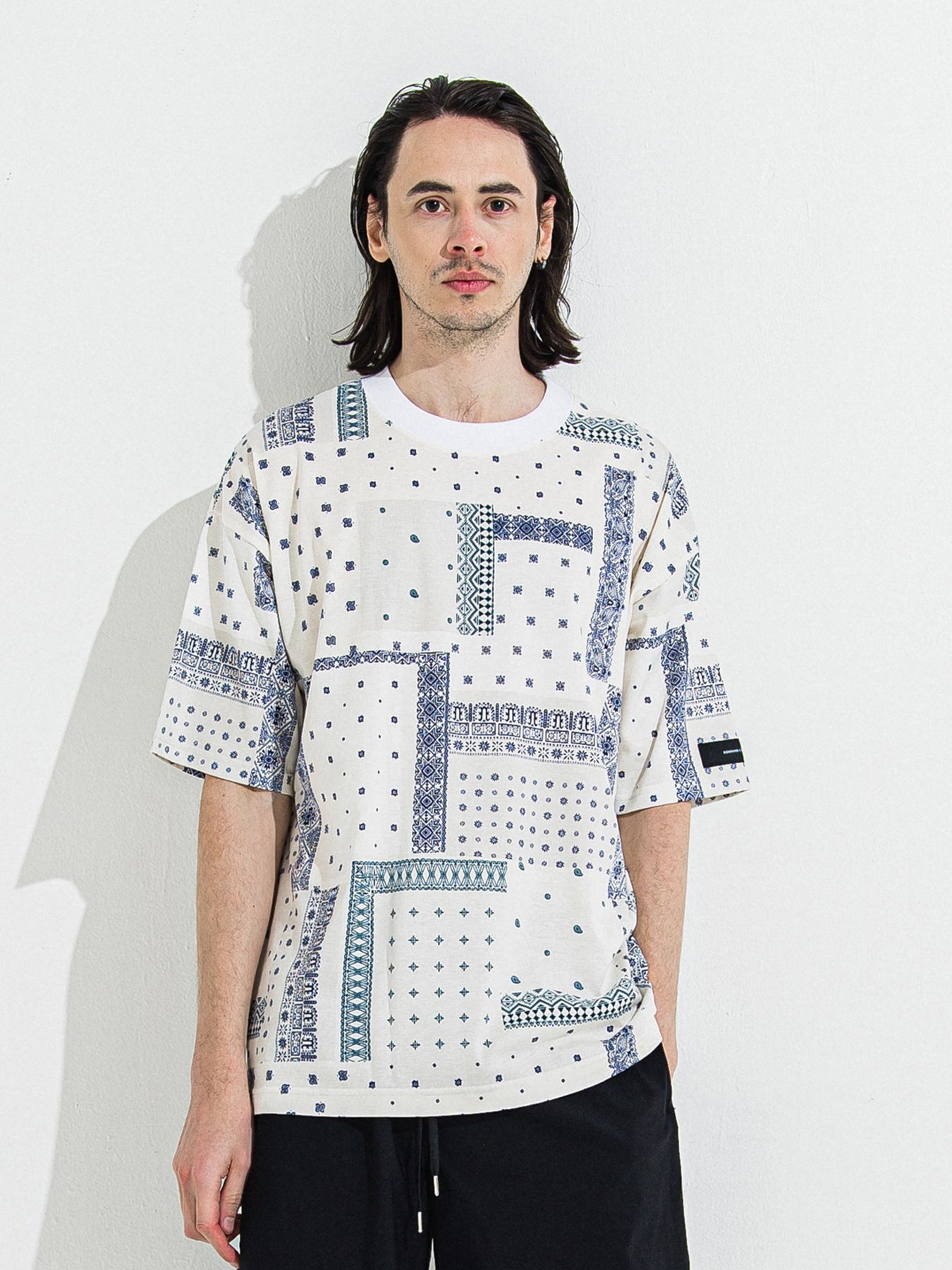 【予約品 】BANDANA OVER TEE / バンダナオーバーサイズTシャツ / ホワイト