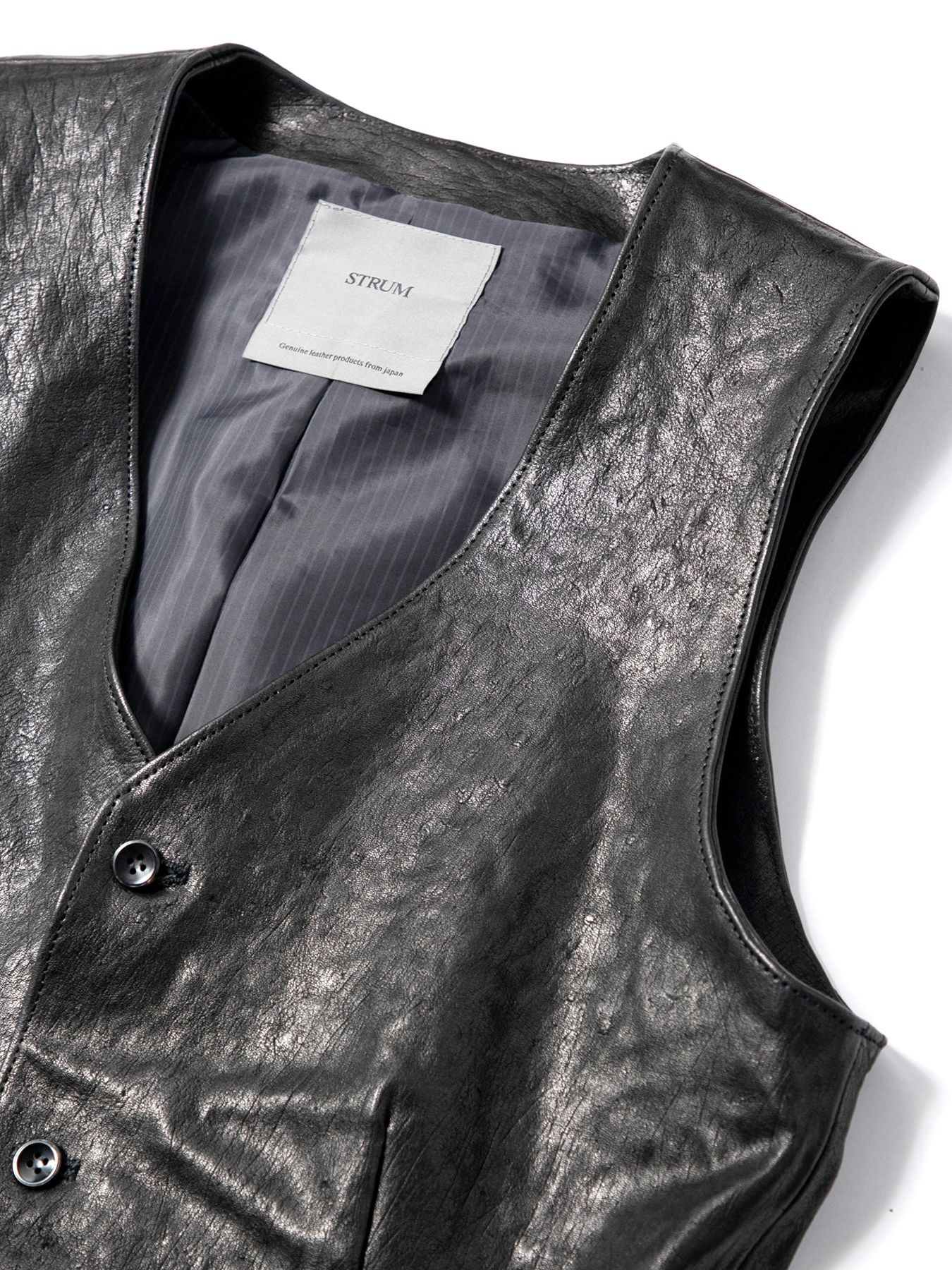 Pit Vegetable Full Tanned Shrunken Horsehide Tailored Vest / フルタンニン ピット鞣し シュリンクホースハイド テーラードベスト / ROVER