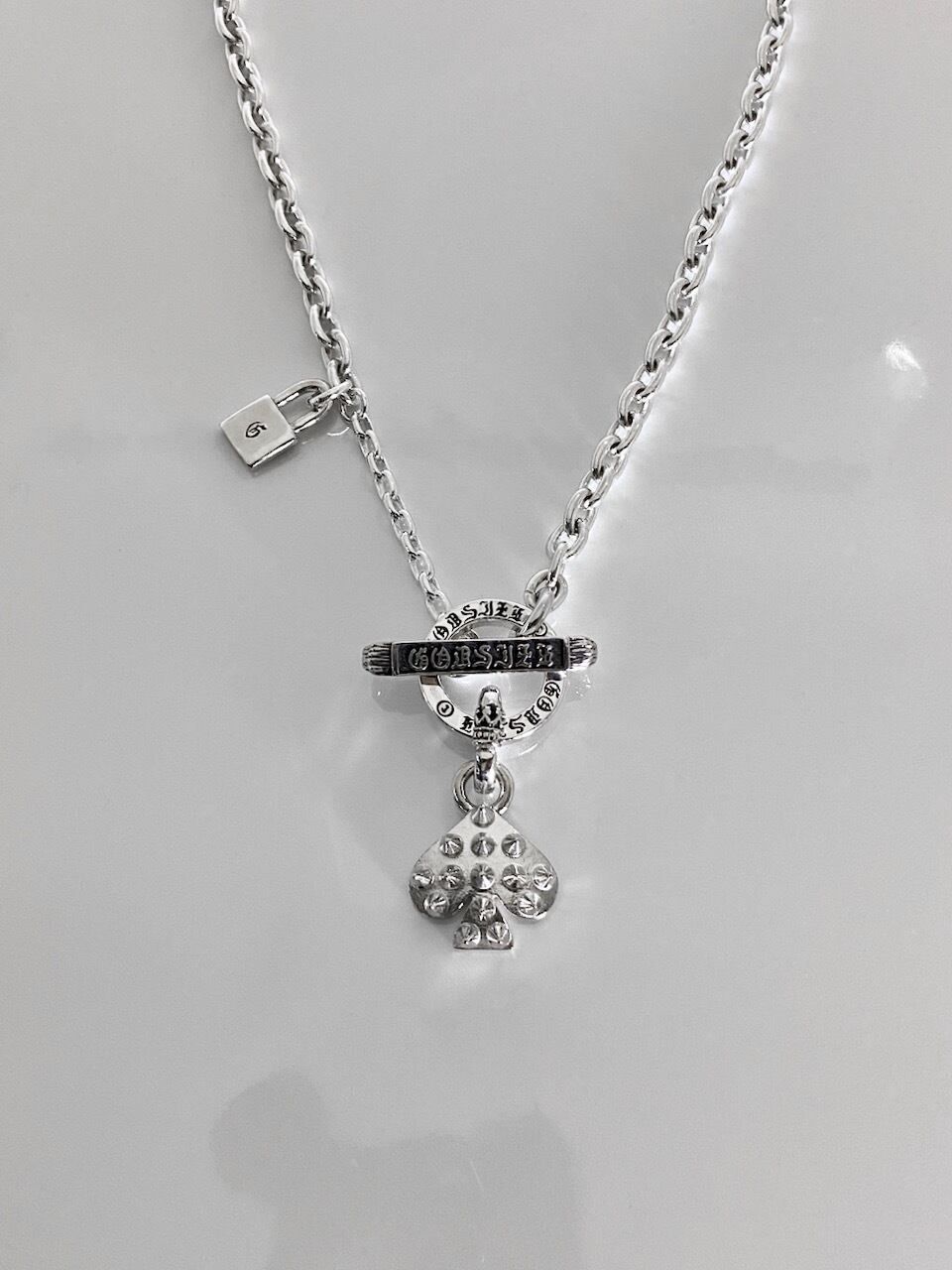 《受注生産》 CHAIN NECKLACE T-BAR [SPIKE : SPADE] / スパイクスペードTバーネックレス/ 注文から2～3週間後入荷予定