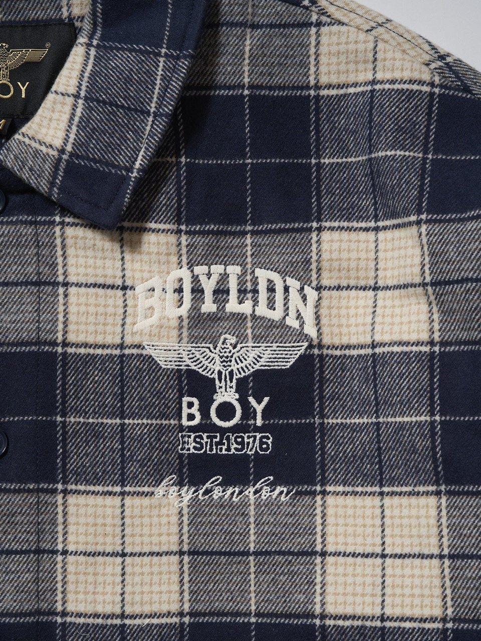 BOY LOGO Check Coveralls Shirt / カバーオールシャツ / ネイビー