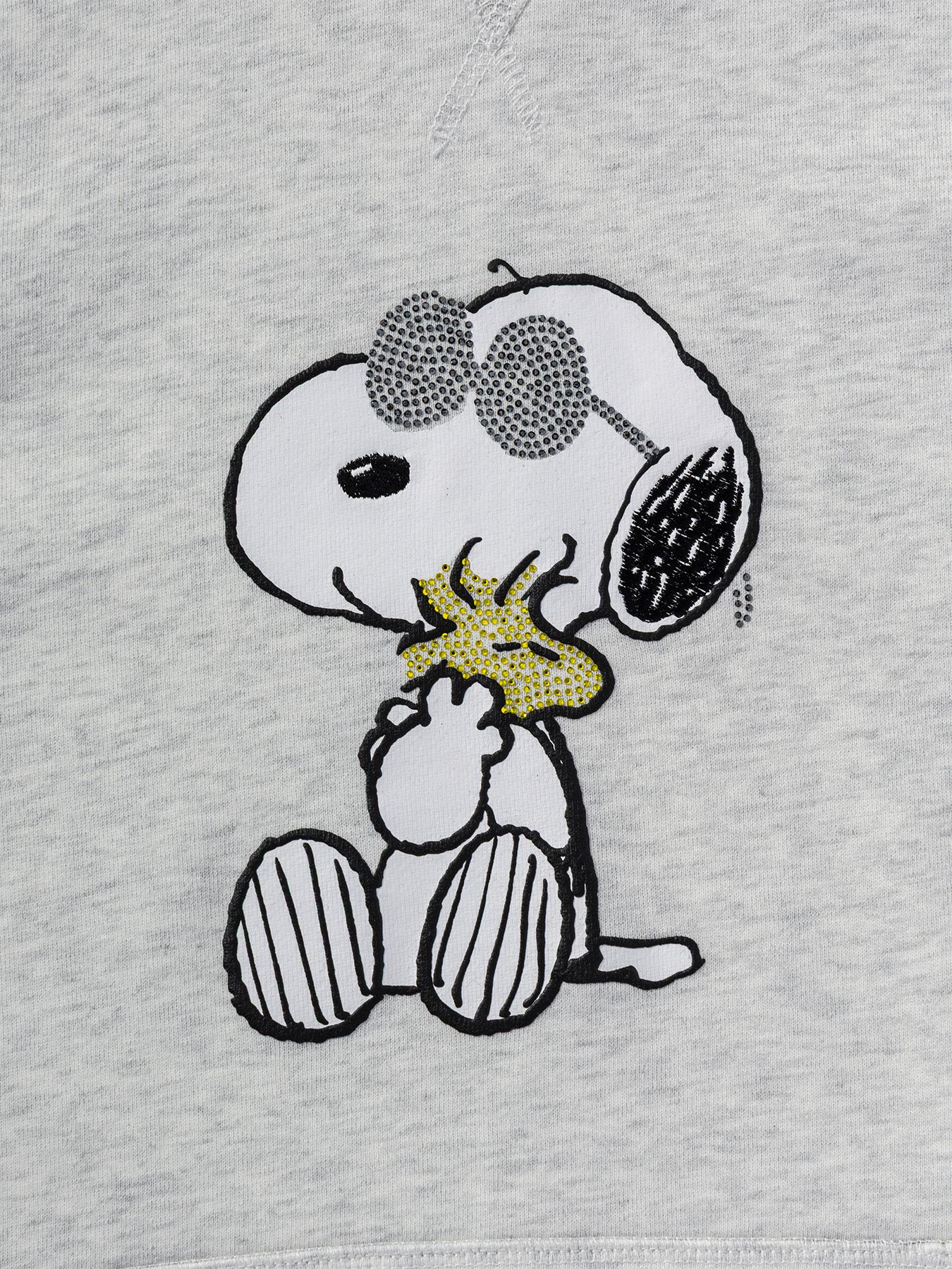 《スヌーピー コラボ》ラインストーン SNOOPY & WOODSTOCK スウェットパーカー  / ブラック【PEANUTS × 1PIU1UGUALE3 RELAX】