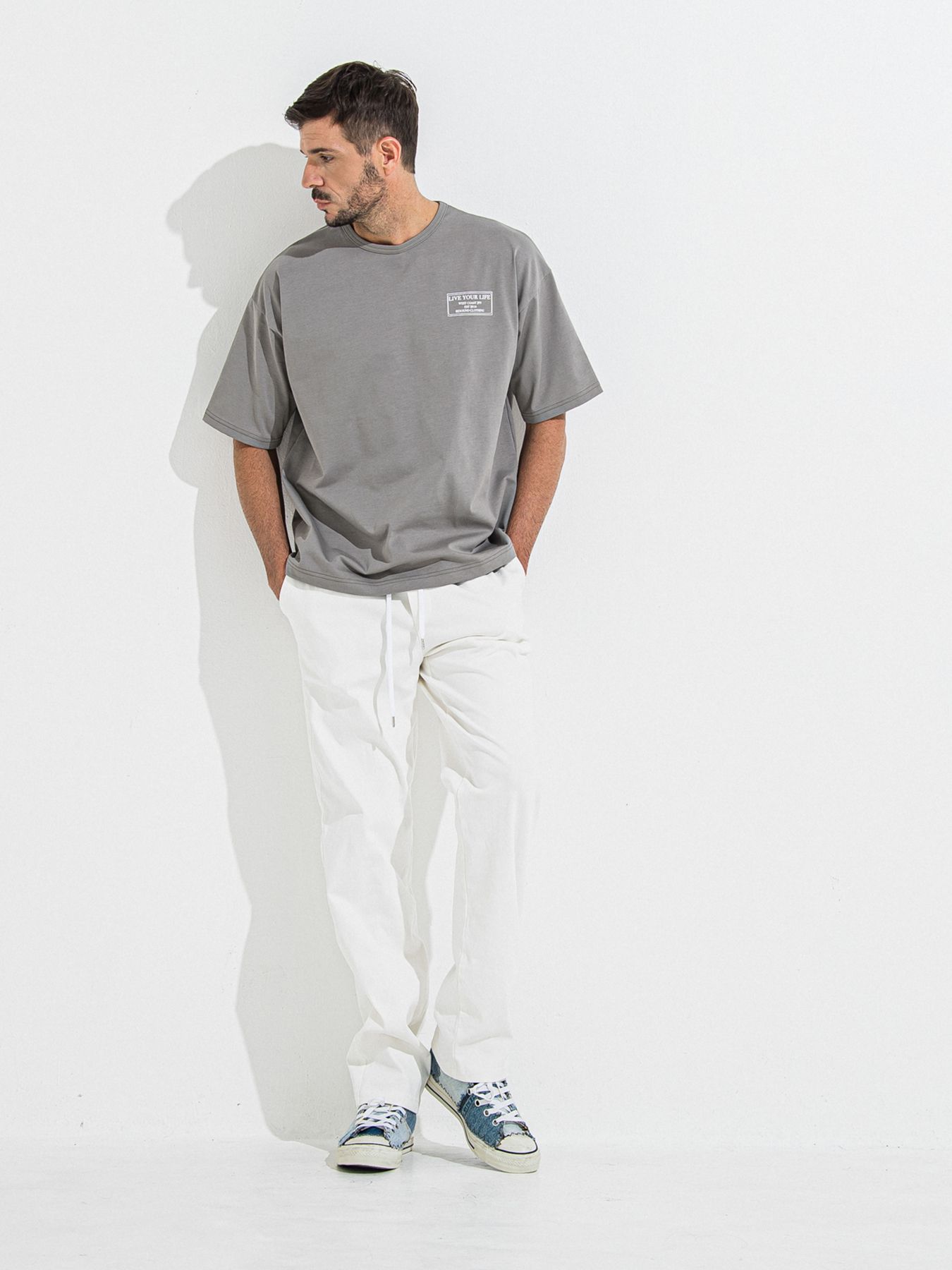 【予約品 】CREW OVER TEE /  クルーオーバーサイズTシャツ / グレー