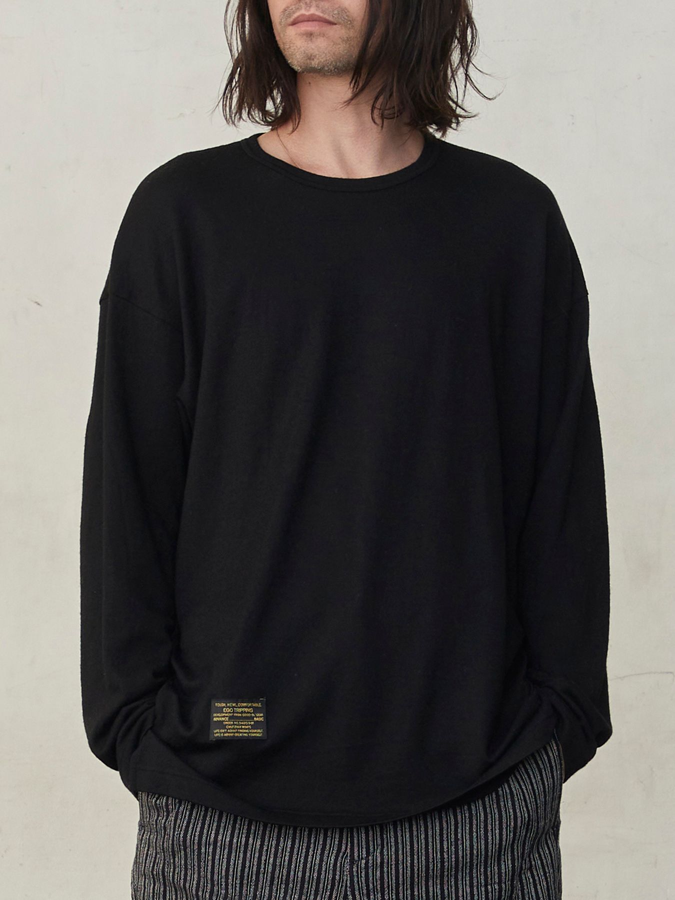 【予約品 7月5日(日) 締切】WASHABLE WOOL TEE / ウォッシャブルウールTシャツ / ブラック