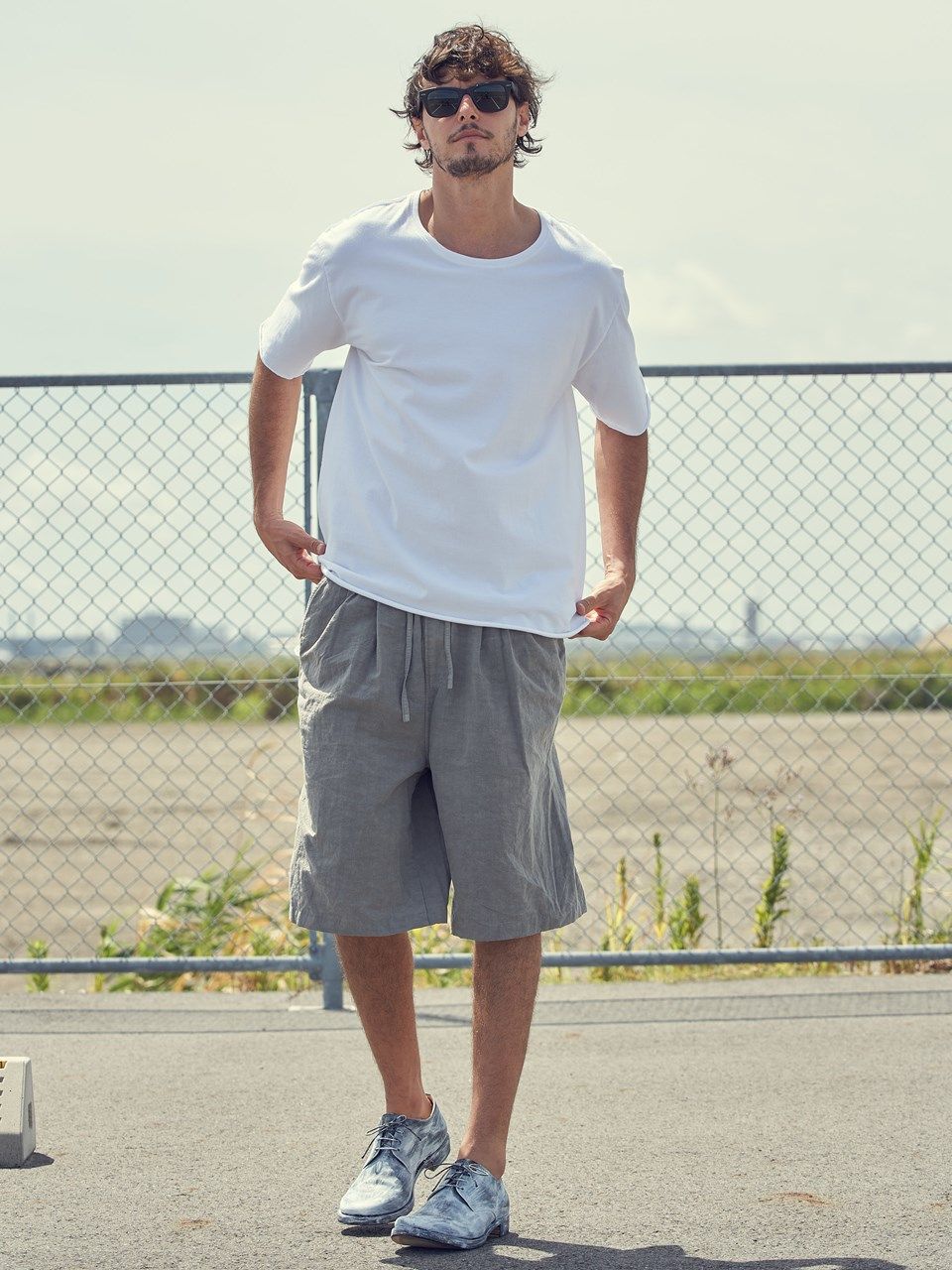 《予約品》 wide cut-off crew-neck S/S / Tシャツ / ホワイト
