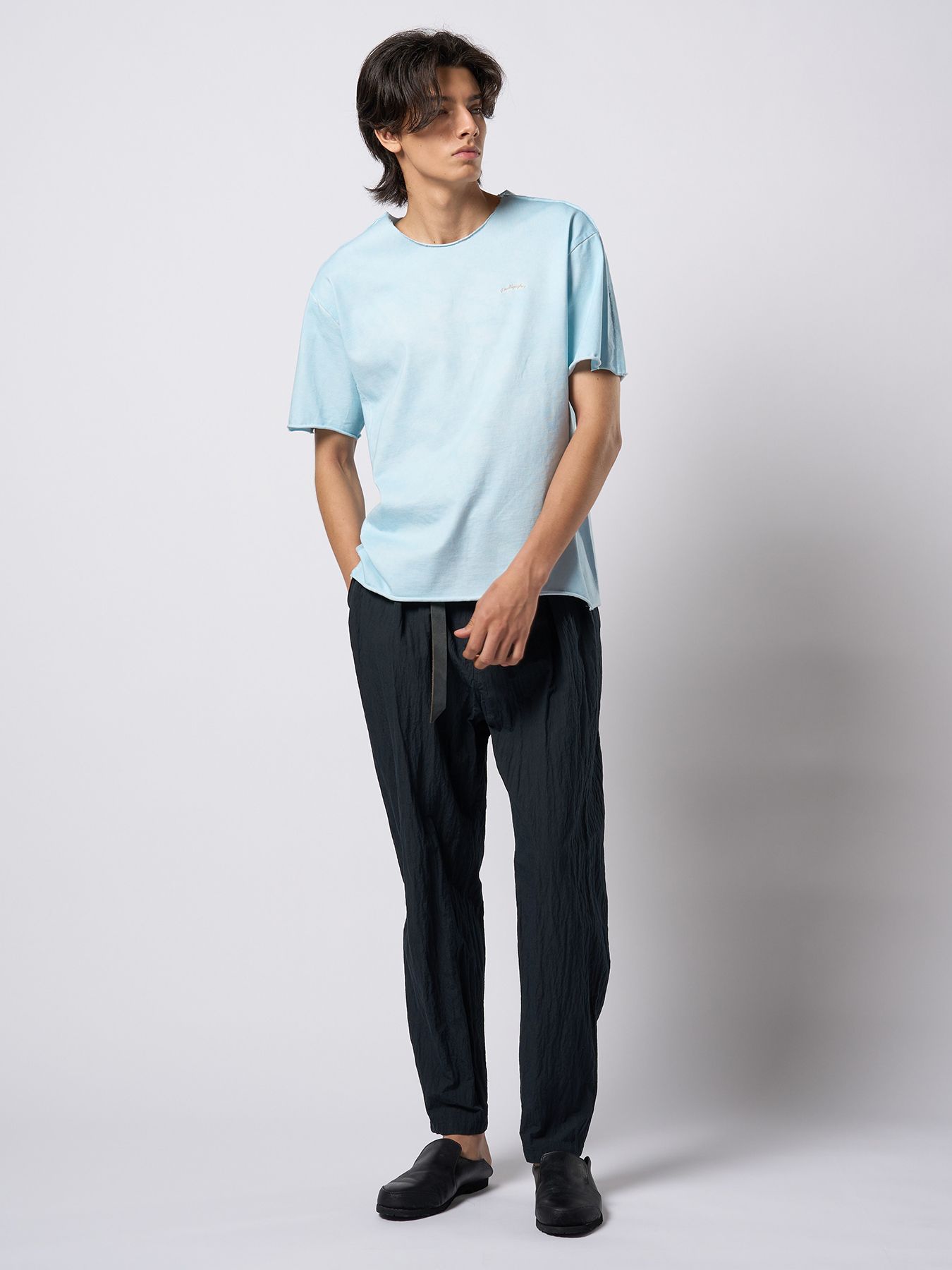 【予約品 9月23日(火) 締切】tight jersey cut-off S/S / タイトジャージ カットオフ ショートスリーブ / アイスブルー