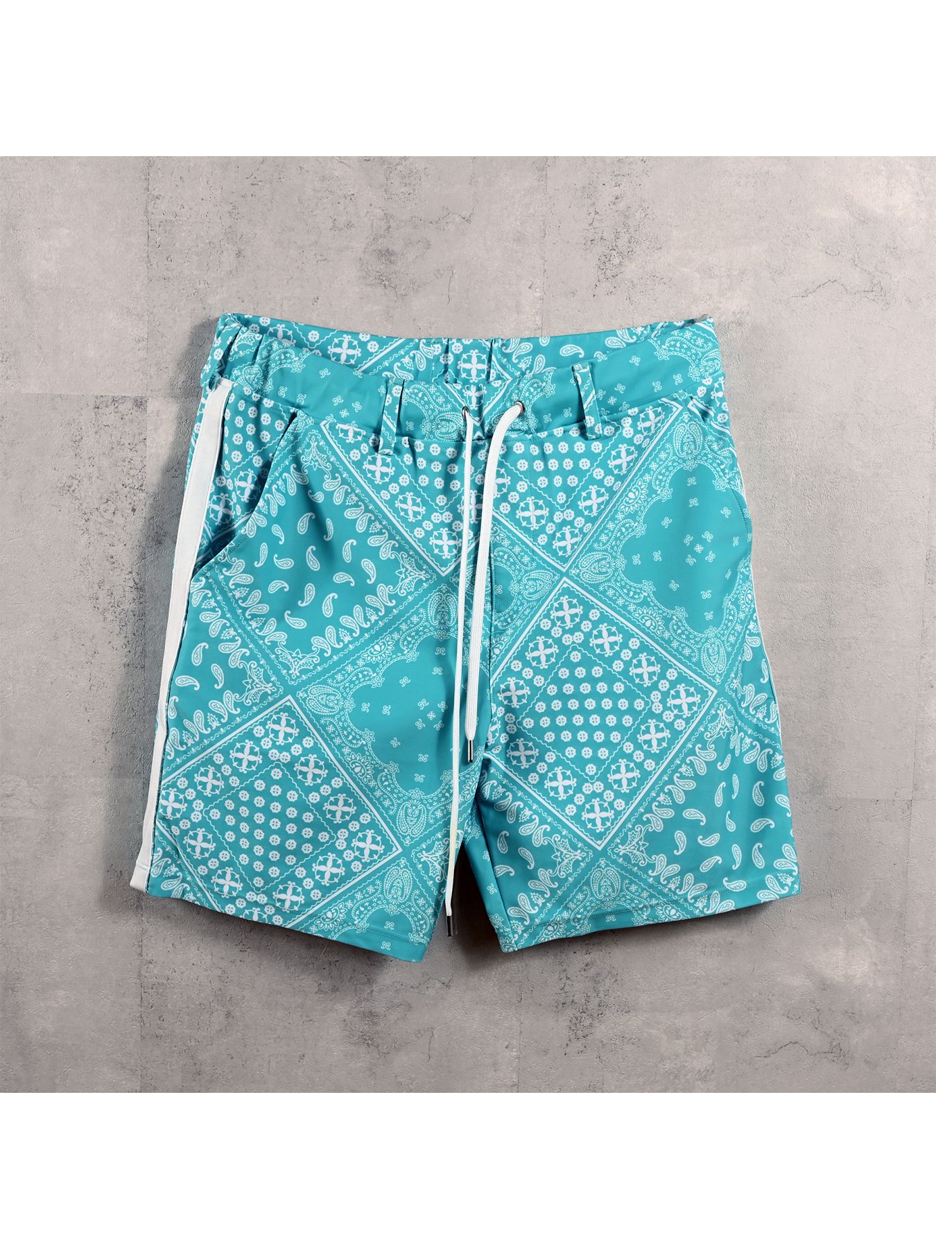 【予約品 】RASH SHORTS / ラッシュガード ショーツ / バンダナブルーグリーン