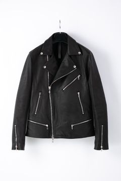 【予約品】 地生オイルカーフ "DEVINE" ダブルライダースジャケット / BLACK 【STRUM】 《2月中~2月下 入荷予定》