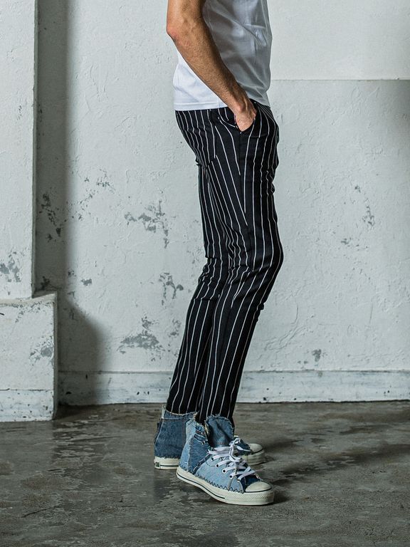 《予約11月17日19時締め》 CHRIS EASY  PANTS / イージーパンツ / ブラック・ストライプ