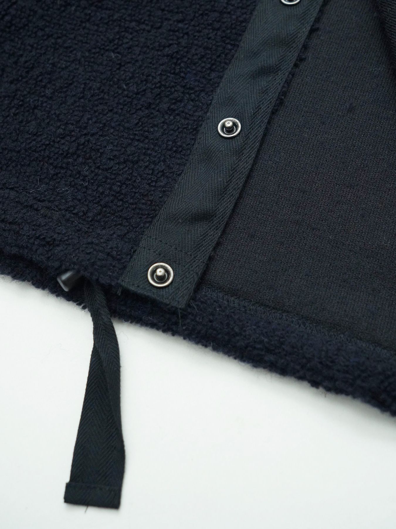 【予約品 】WOOLSNAP / ウールパイル カーディガン / ネイビー