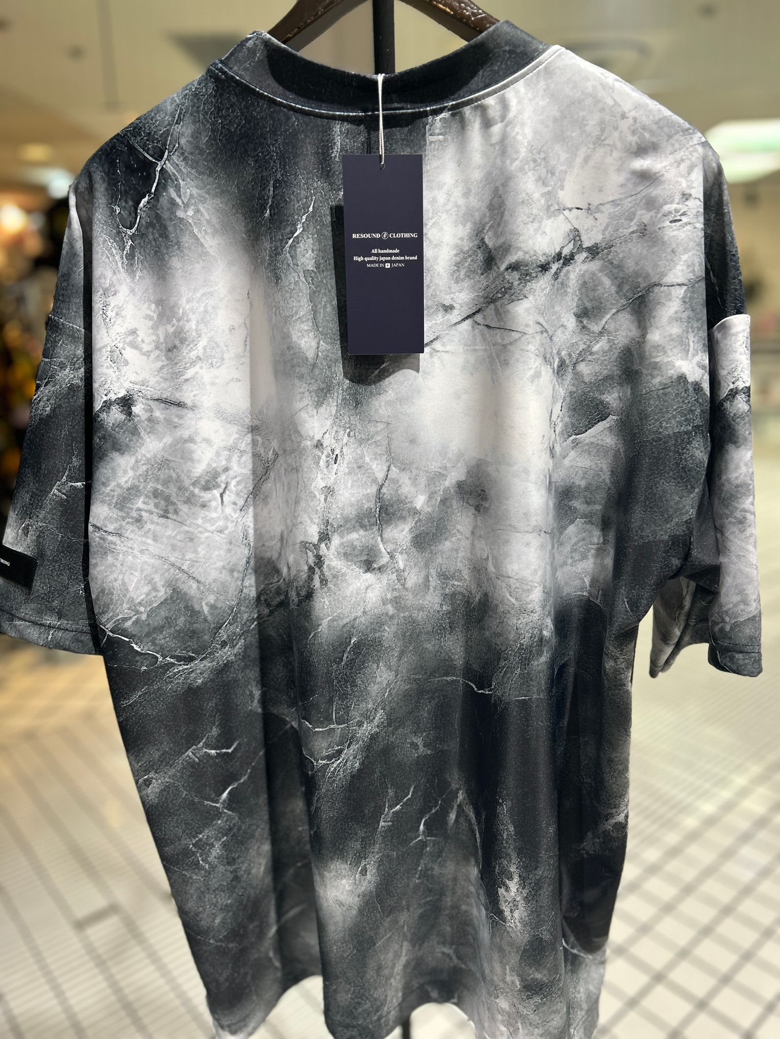 MARBLE RASH OVER T / ラッシュガード マーブルオーバーサイズTシャツ / ブラック