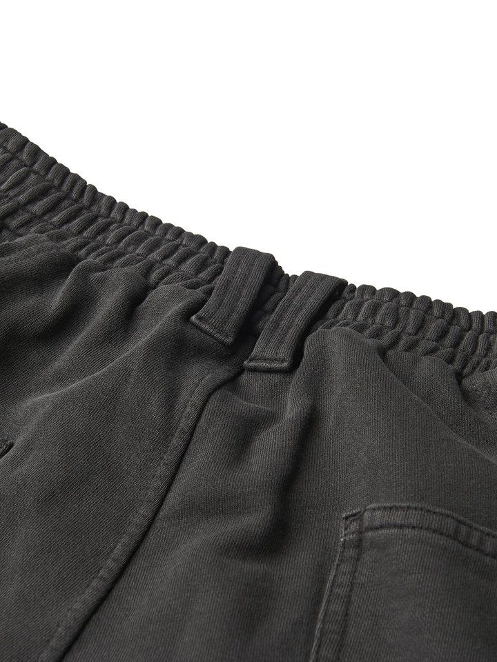 サイドZIPワイドイージーフレアPANTSブリーチ加工グレー
