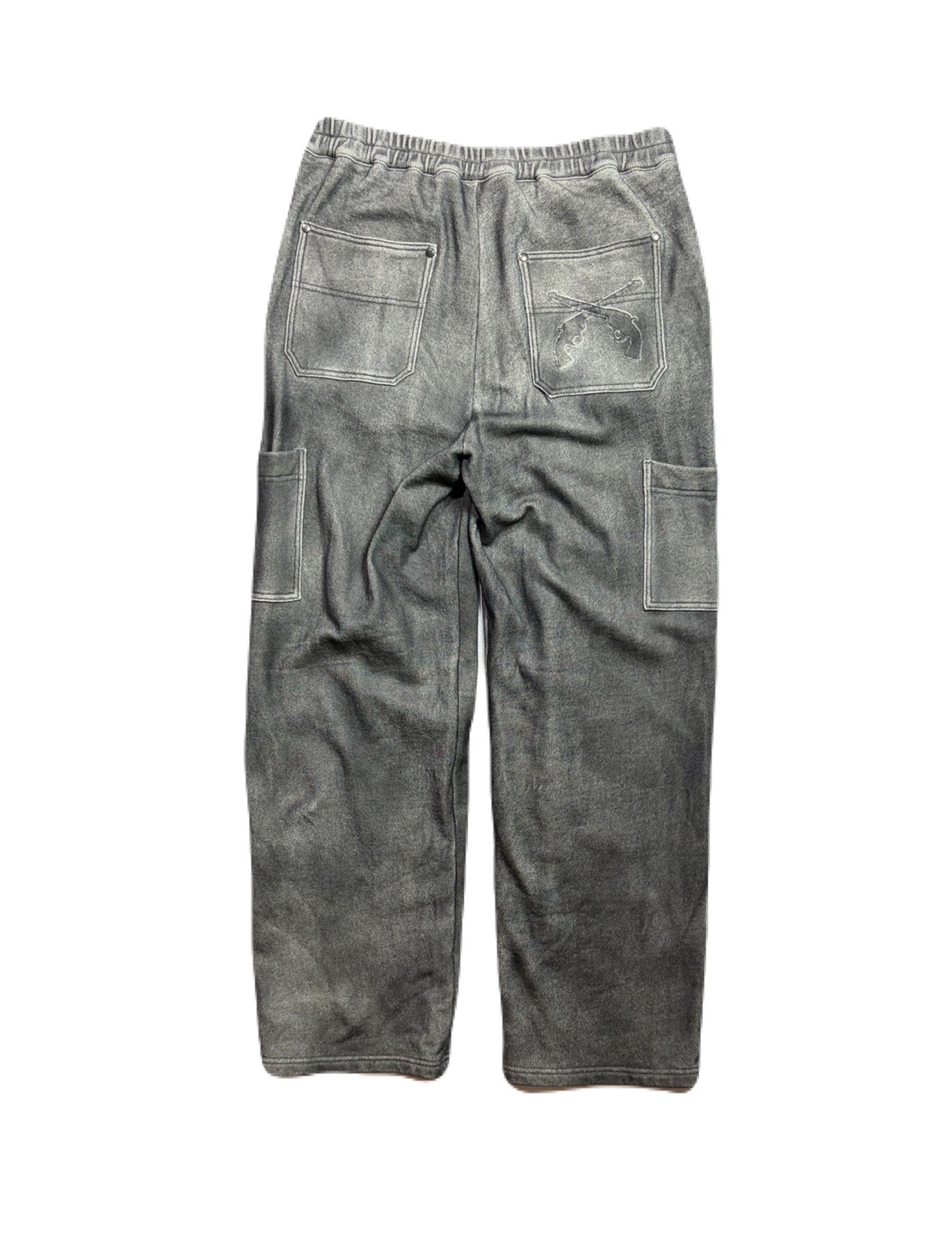 【予約品 3月9日(月) 18:00 締切】FOIL PRINT PANTS / 箔プリント ダブルニー スウェットパンツ  / グレー