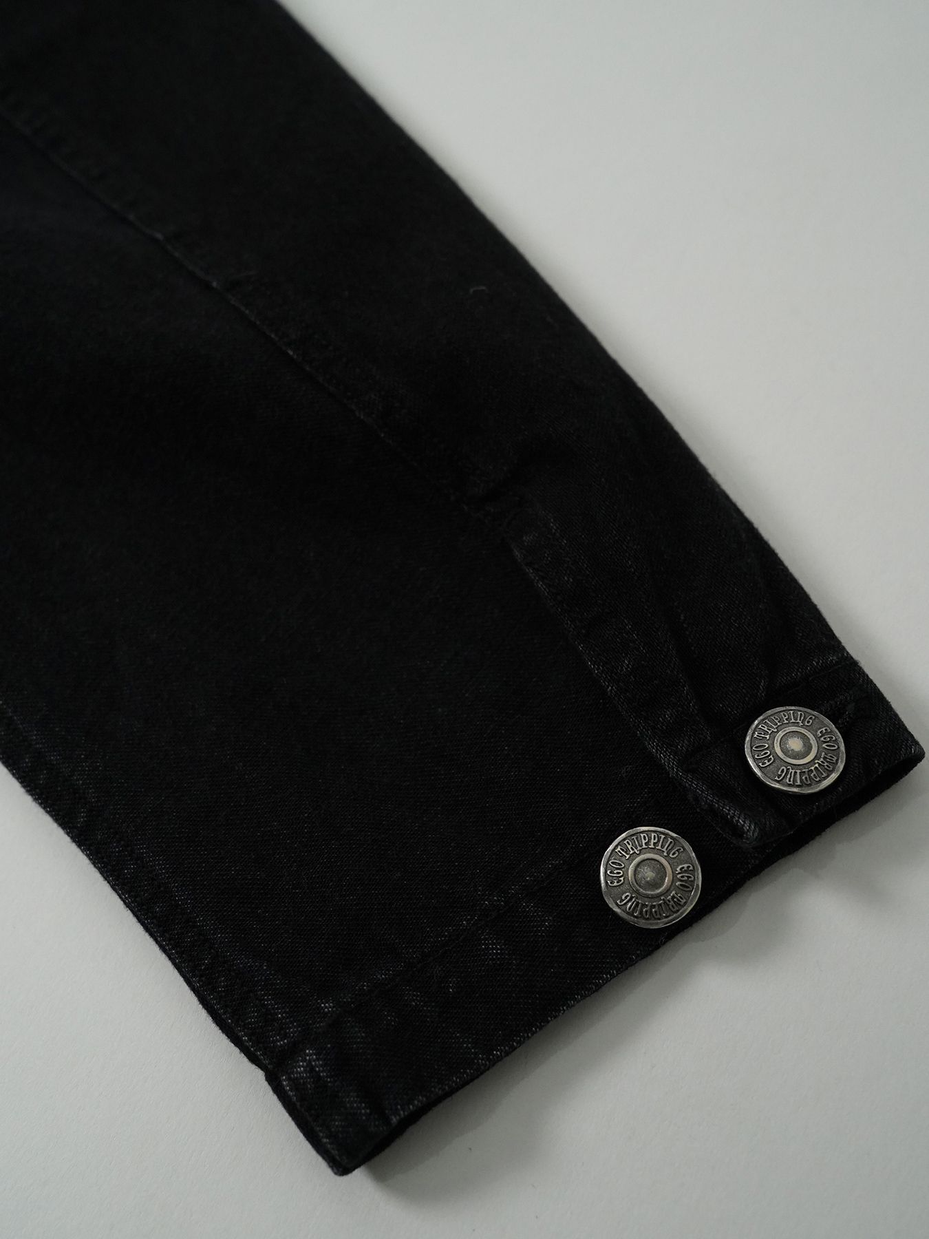 【予約品 5月27日(水) 締切】BOURGERON-DENIMJACKET aged / エイジド加工 ライトオンスデニム シャツジャケット / ブラック