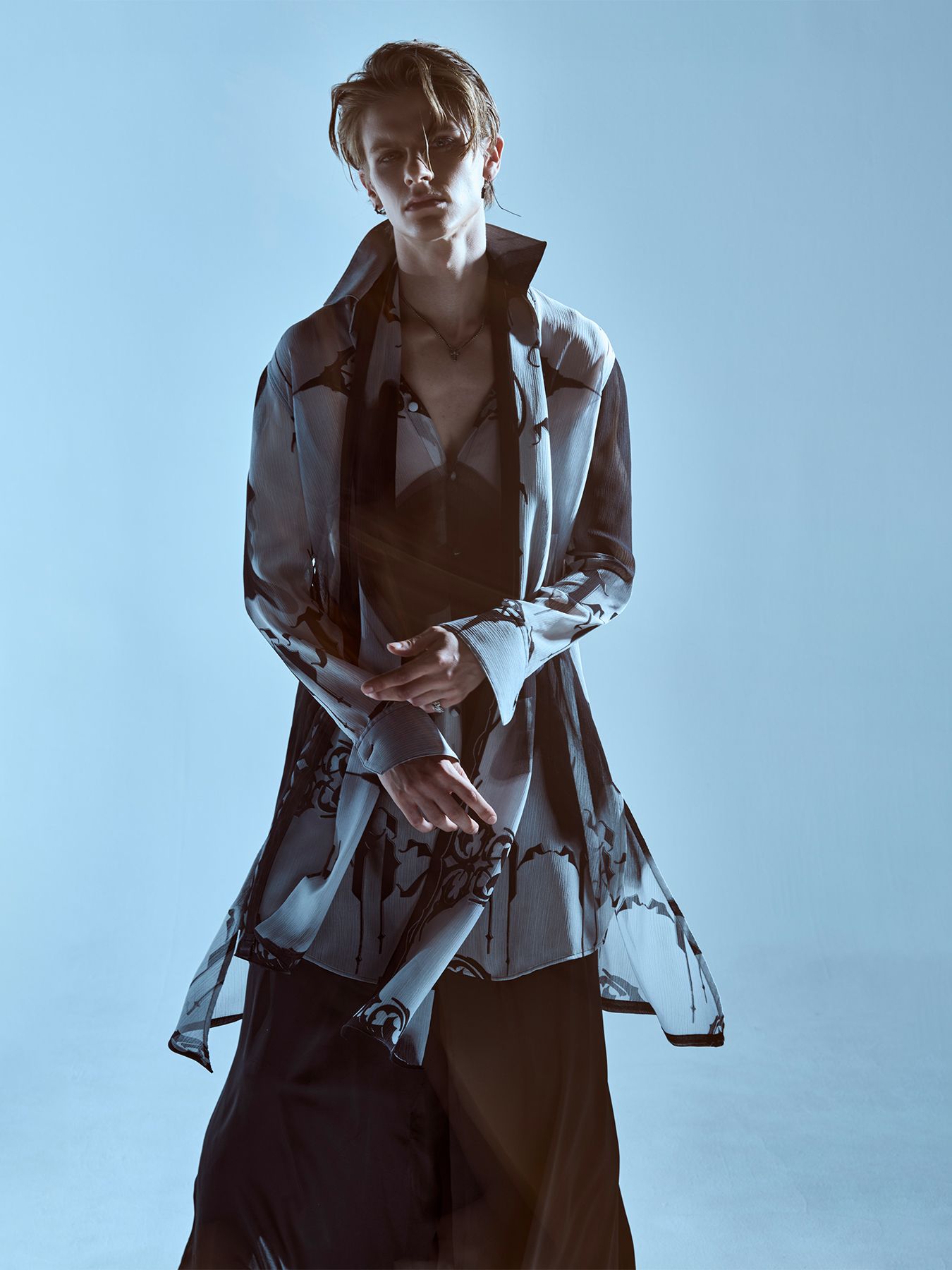 【予約品 1月4日(日) 締切】Flare Shirt / フレアシャツ / ブラック&グレー