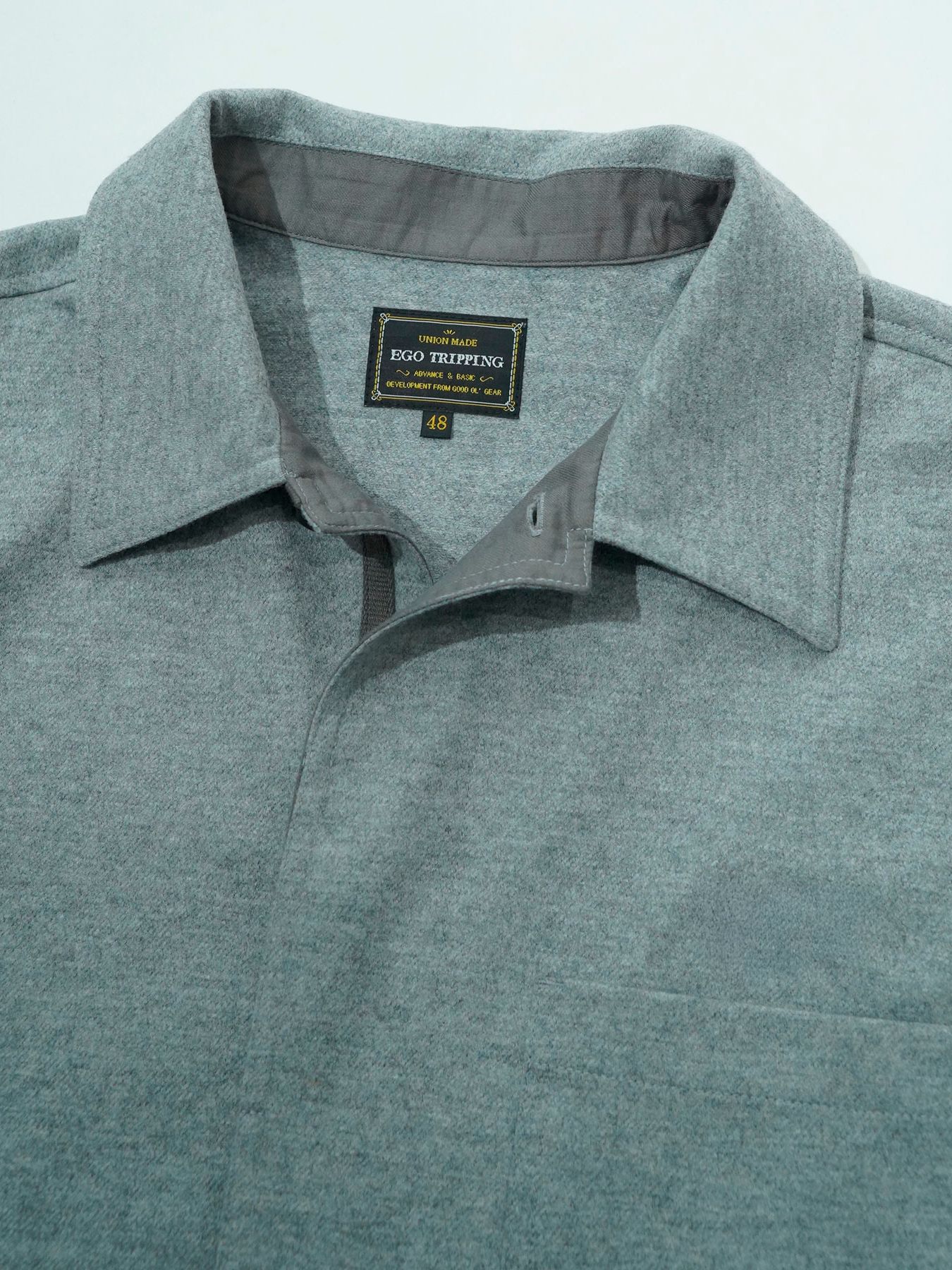 【予約品 】Woolnapp shirts / ウールシャツ / 杢グレー