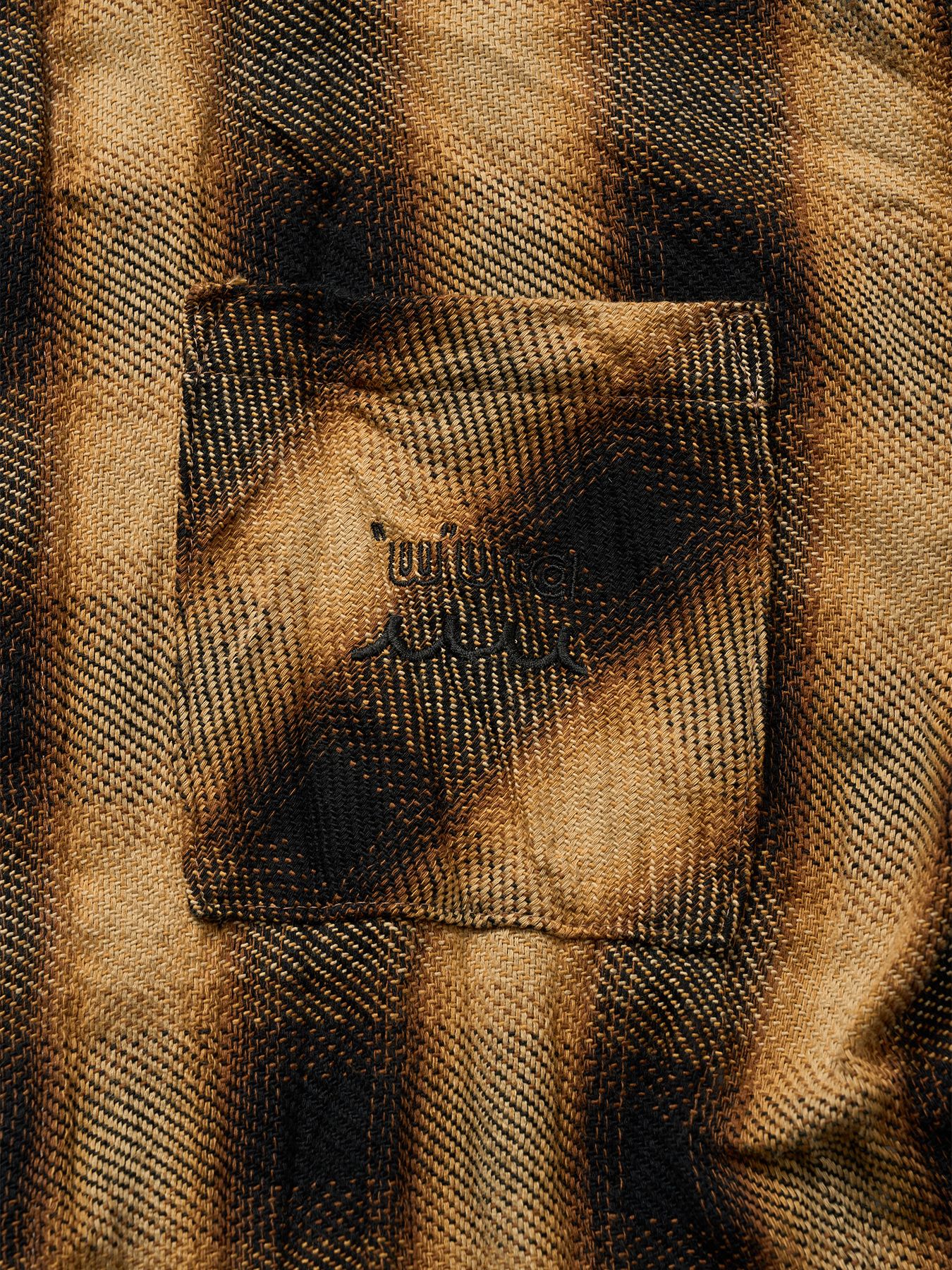【予約品】muta × wjk collection：twist wrinkle check shirt / シワ加工チェックシャツ / イエローチェック