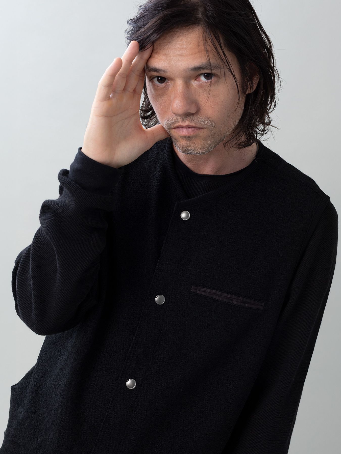 【予約品 5月27日(水) 締切】BOUCLE-VEST / ウール混ブークレー ベスト / ブラック