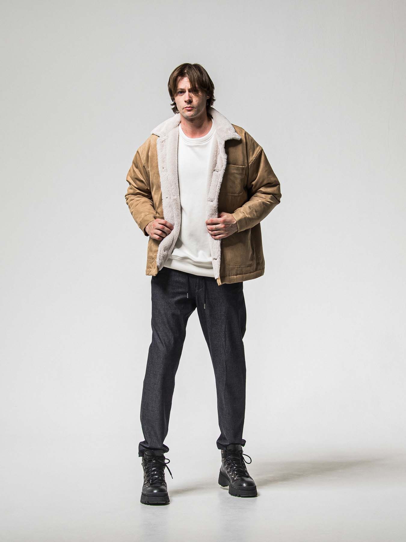 【予約品 】SUEDE FUR CAVER ALL / スウェードファーカバーオール / ブラウン