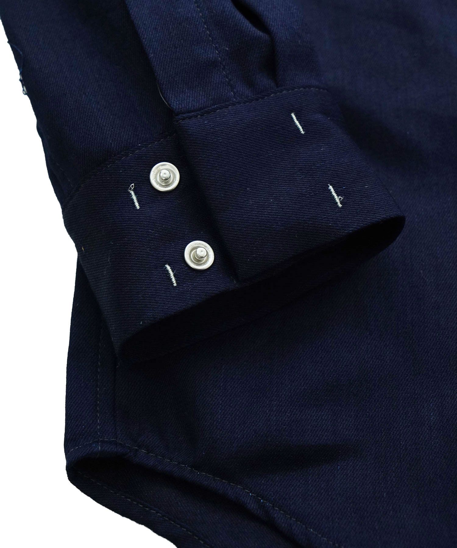 【予約品10月20日(日）締め】 SOSIR / シャツ / ダークインディゴ．アイボリー×ネイビー