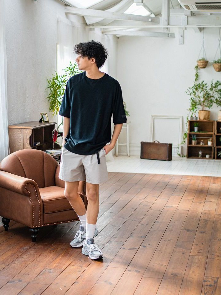 《予約品3月3日18：00締め》 PILE half sleave / ハーフスリーブT / ブラック