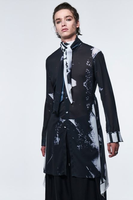 《予約品》 StoalFlareShirt / ブラック＆ホワイト 【kiryuyrik】 2023年3月以降入荷予定