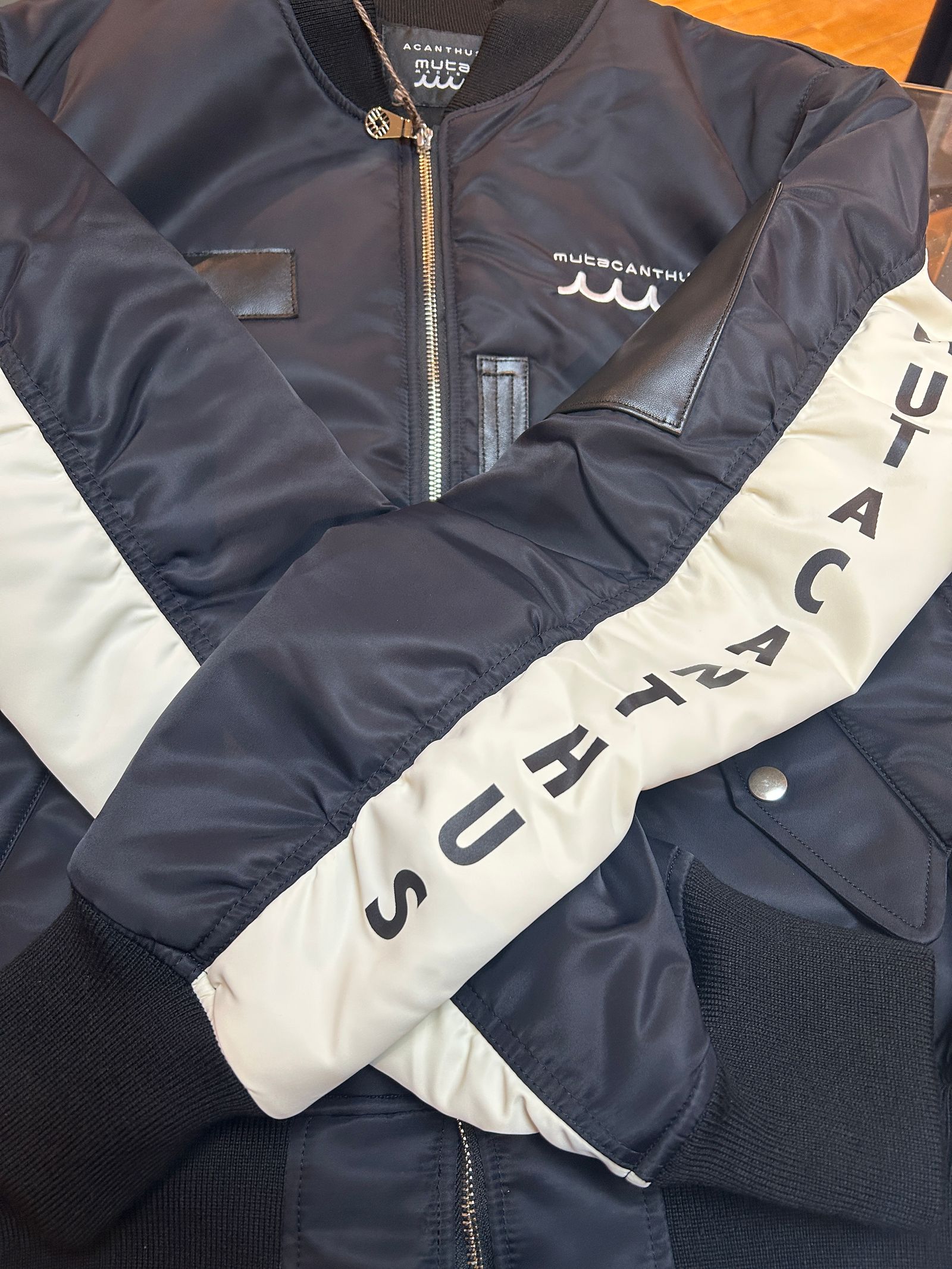 muta Nylon MA-1 / ナイロン MA-1ジャケット / ブラック【Acanthus × muta MARINE】