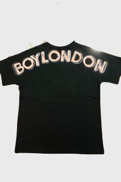 【Kids】 ピンクロゴプリントTシャツ / ブラック  【BOY LONDON】