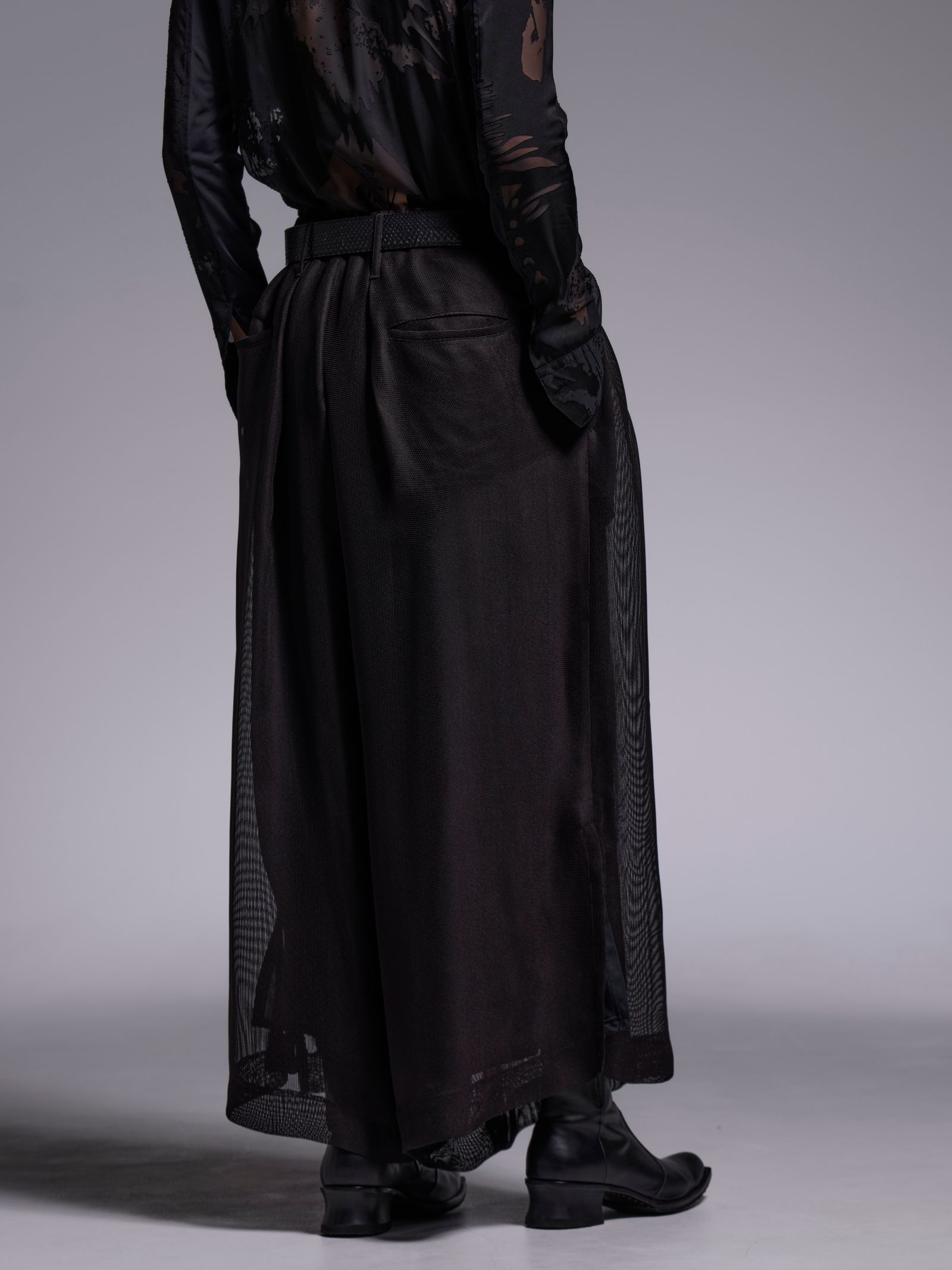 【予約品 1月4日(日) 締切】Wide Tuck Slacks / ワイドタックスラックス / ブラック