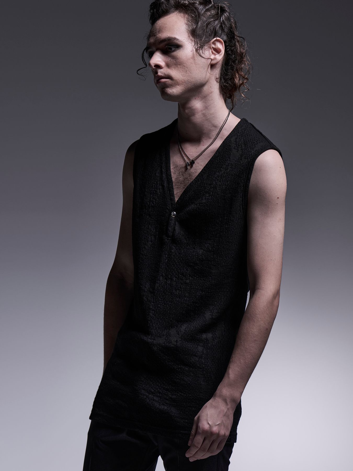 【予約品 7月13日(日) 締切】Henley Tank Top / ヘンリーネック タンクトップ / ブラック