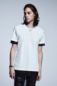 《予約品》 LayerdAsymmeT-Shirts Jersey+Mesh / White&Black 【kiryuyrik】 3月入荷予定