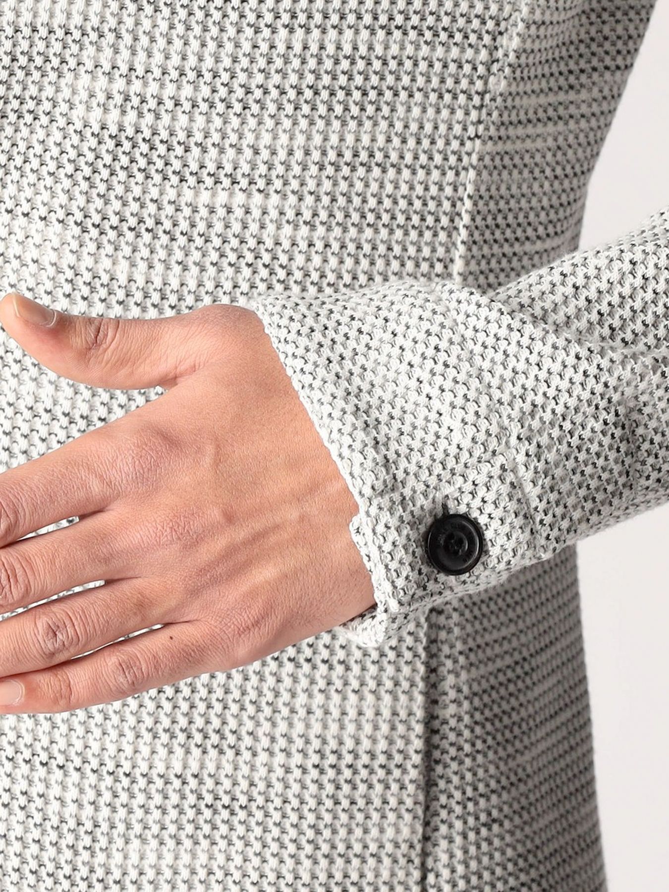 メランジワッフルカットジャケット / ホワイト 【NICOLE CLUB FOR MEN】