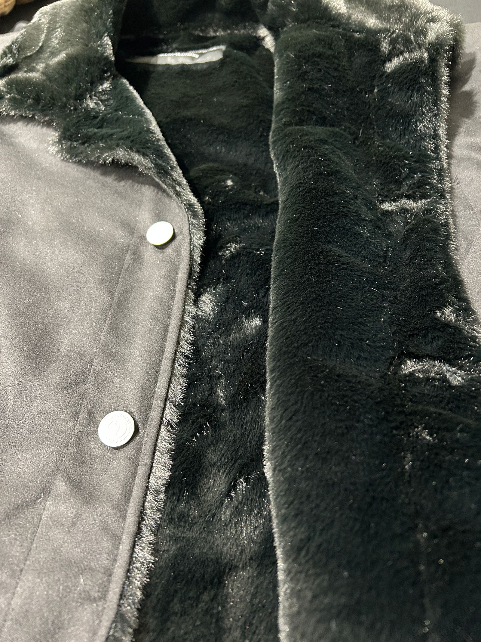 SUEDE FUR CAVER ALL / スウェードファーカバーオール / ブラック