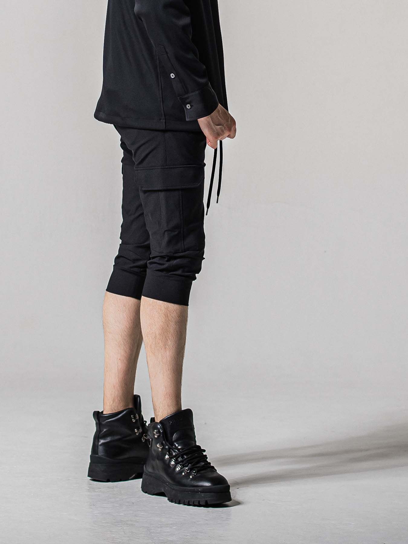 【予約品 11月16日(日) 締切】CARGO CROPPED PT / カーゴクロップド ジャージパンツ / ブラック