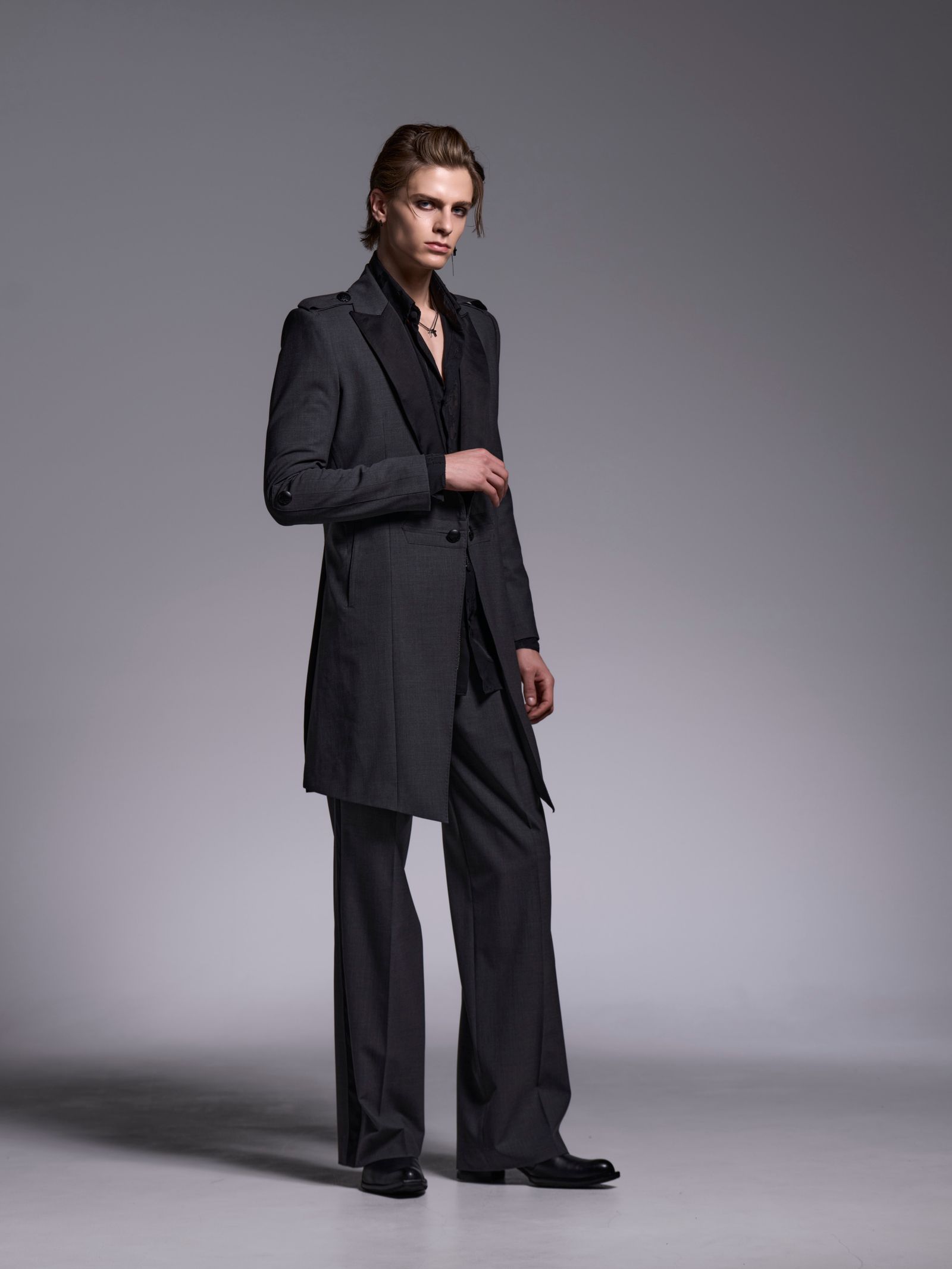 【予約品 1月4日(日) 締切】Side Line Wide Slacks / サイドライン ワイドスラックス / グレー