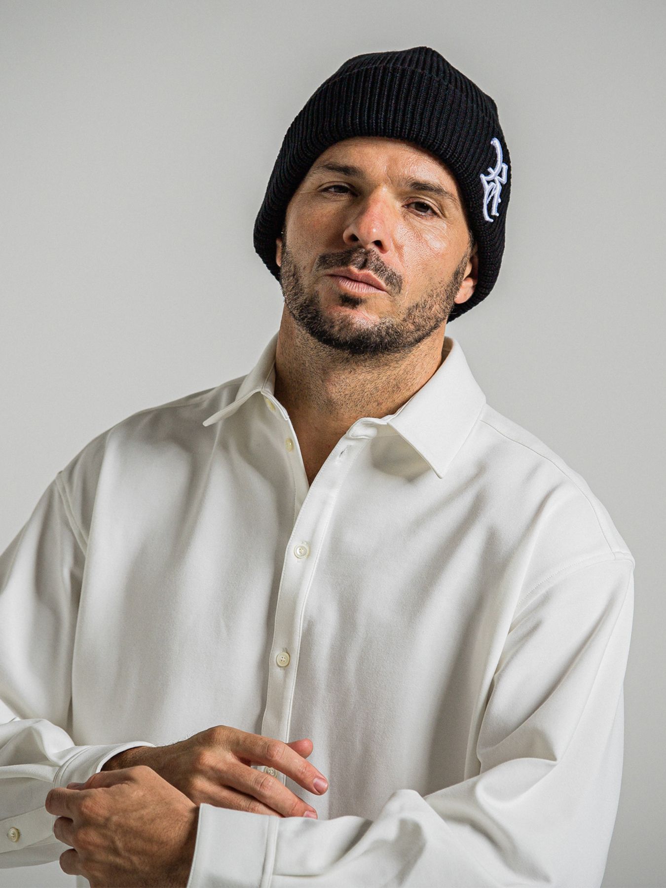 【予約品 9月6日(日) 締切】COTTON KNIT CAP / コットン ニットキャップ / ブラック×ホワイト